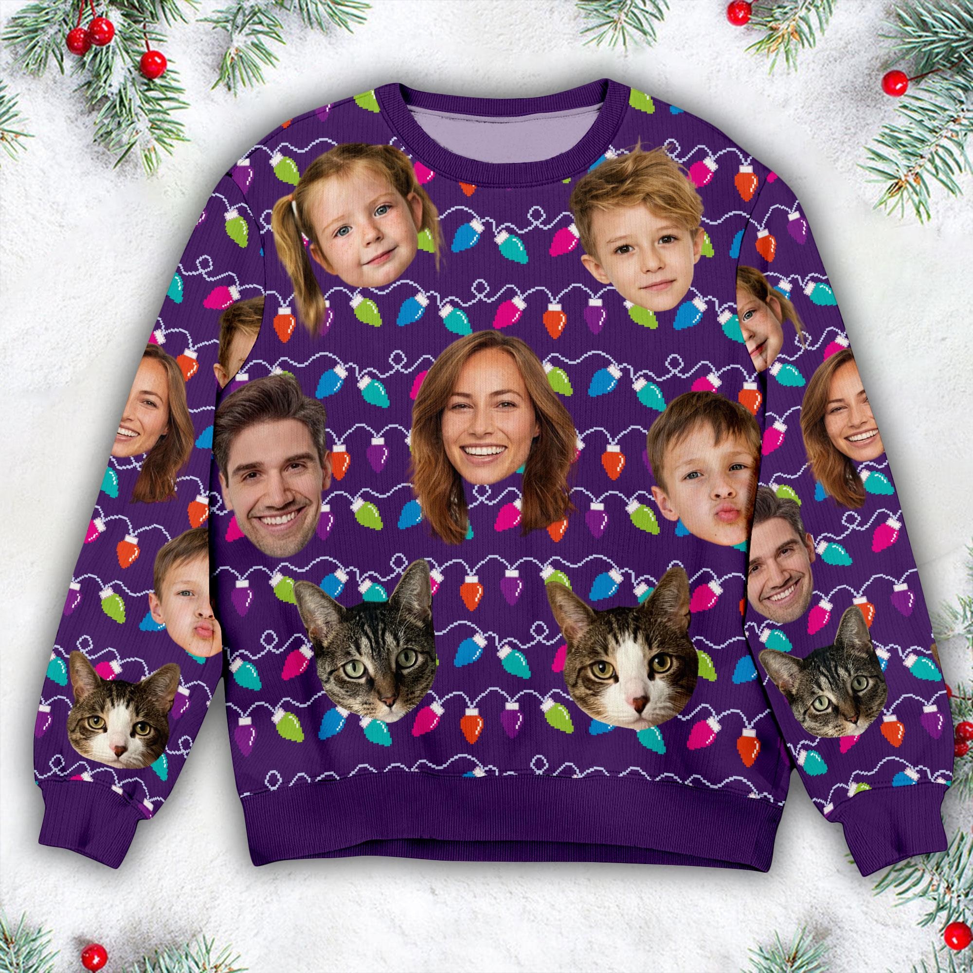 il_2000xN.6374620824_caa1-1.jpg Personalized Face Christmas Ugly Sweater, Family Photo Ugly Sweater, Ugly Christmas Pattern, Retro Ugly Sweater, Christmas Gift, Custom Face