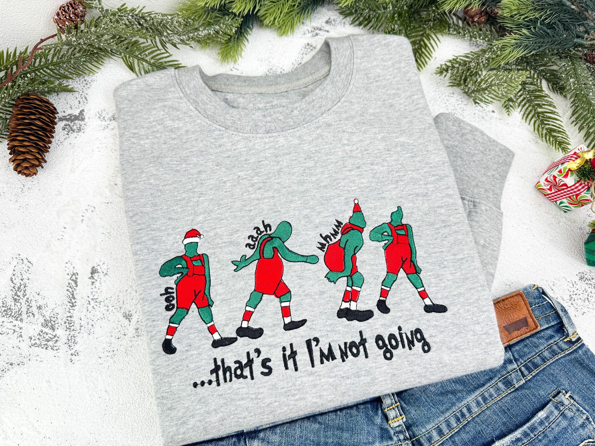 il_2000xN.6374901074_s7on.jpg That's It I'm Not Going Christmas Grinch Sweatshirt, Christmas Embroidered Crewneck Sweatshirt, Christmas Funny Sweatshirt, Christmas Gift