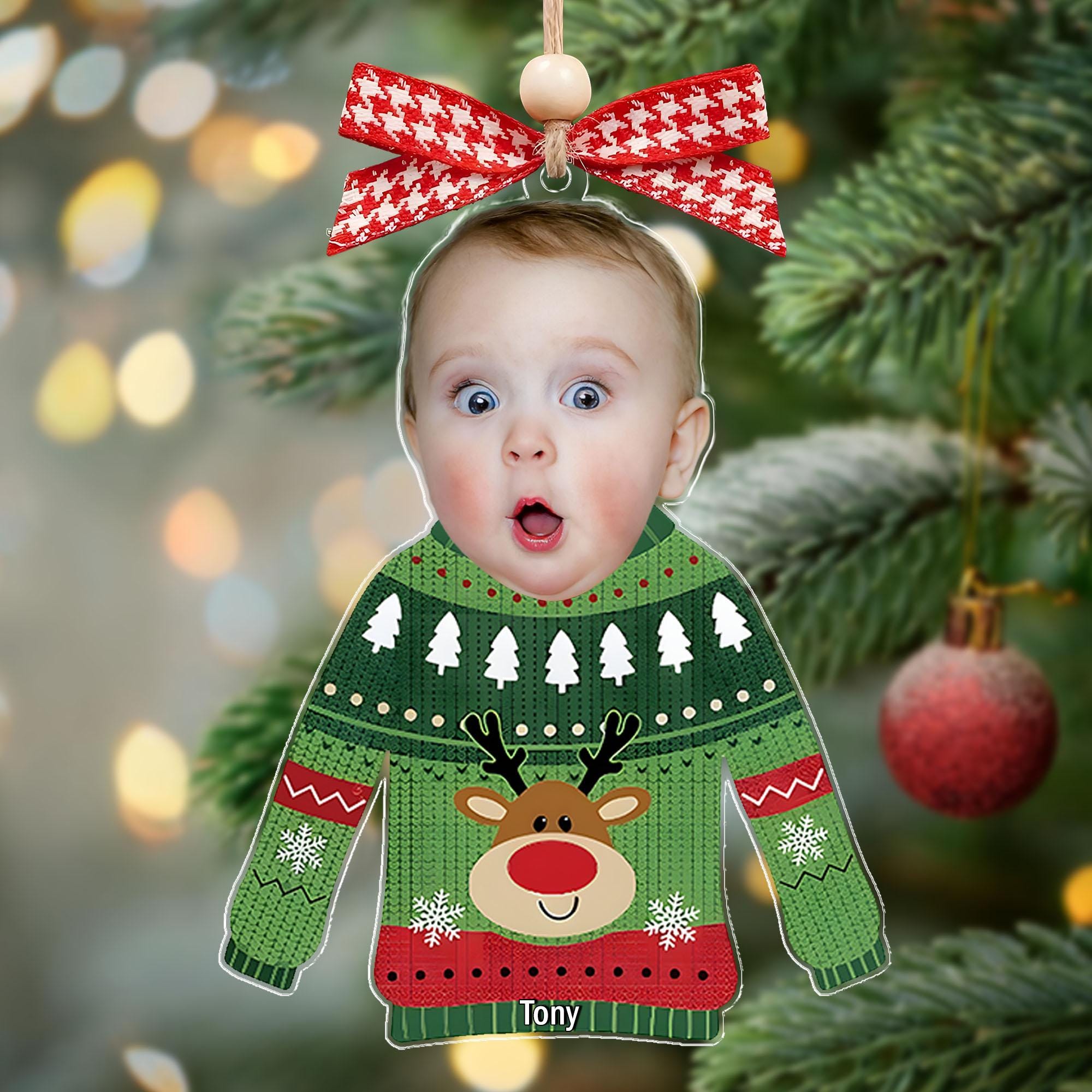 il_2000xN.6377010056_trfl.jpg Custom Photo Funny Kid In Christmas Ugly Sweater, Personalized Kid's Face and Name Christmas Ornament, Personalized Acrylic Ornament