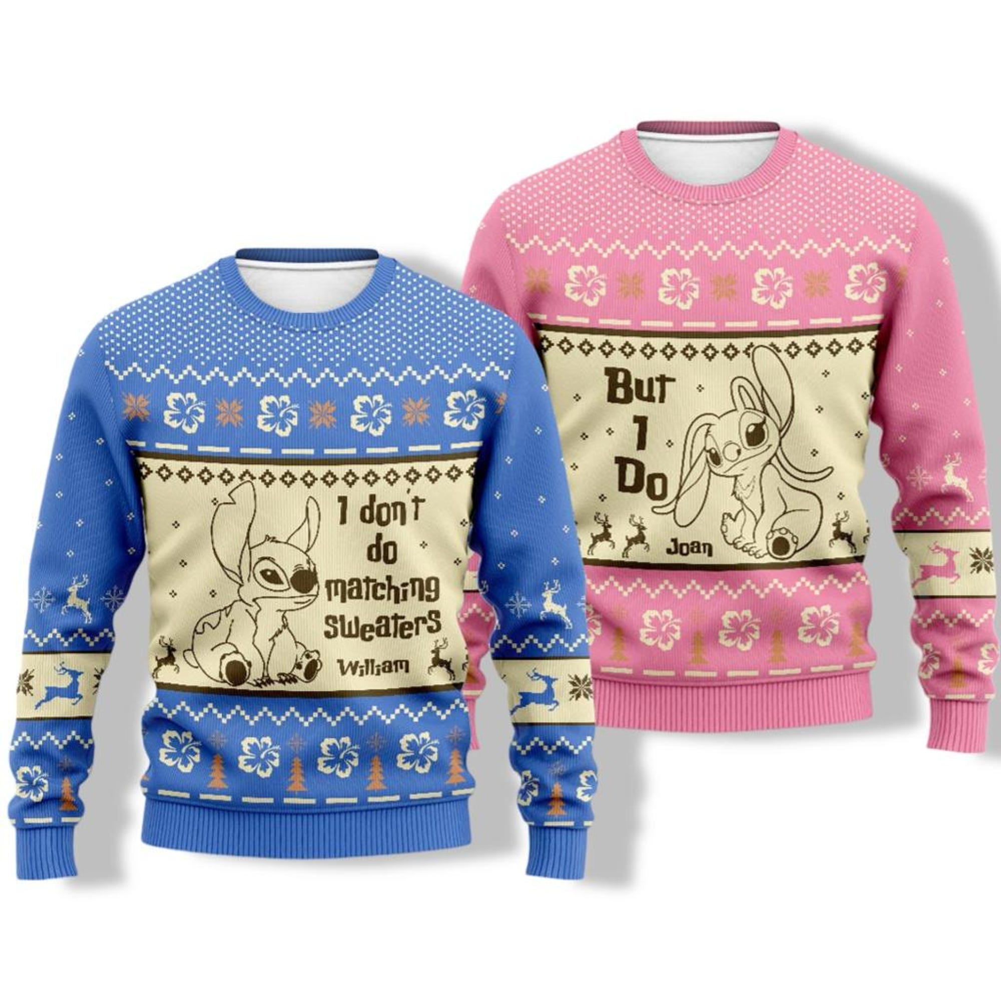 il_2000xN.6378086285_4gt0.jpg Stitch Angel Christmas Sweater, Couple Christmas Sweater, Disney Couple Ugly Sweater, Personalized Stitch Christmas Holiday Sweater