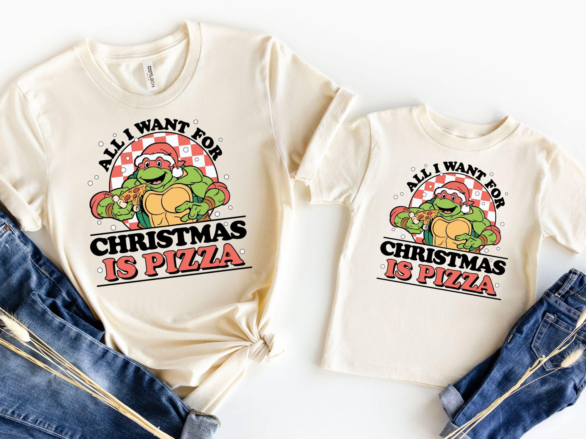 il_2000xN.6380657295_1k7e-1.jpg Christmas Pizza Shirt, All I Want For Christmas Ninja Turtle Shirt, Ninja Turtle Christmas Sweatshirt, Christmas Gift Snack Lovers