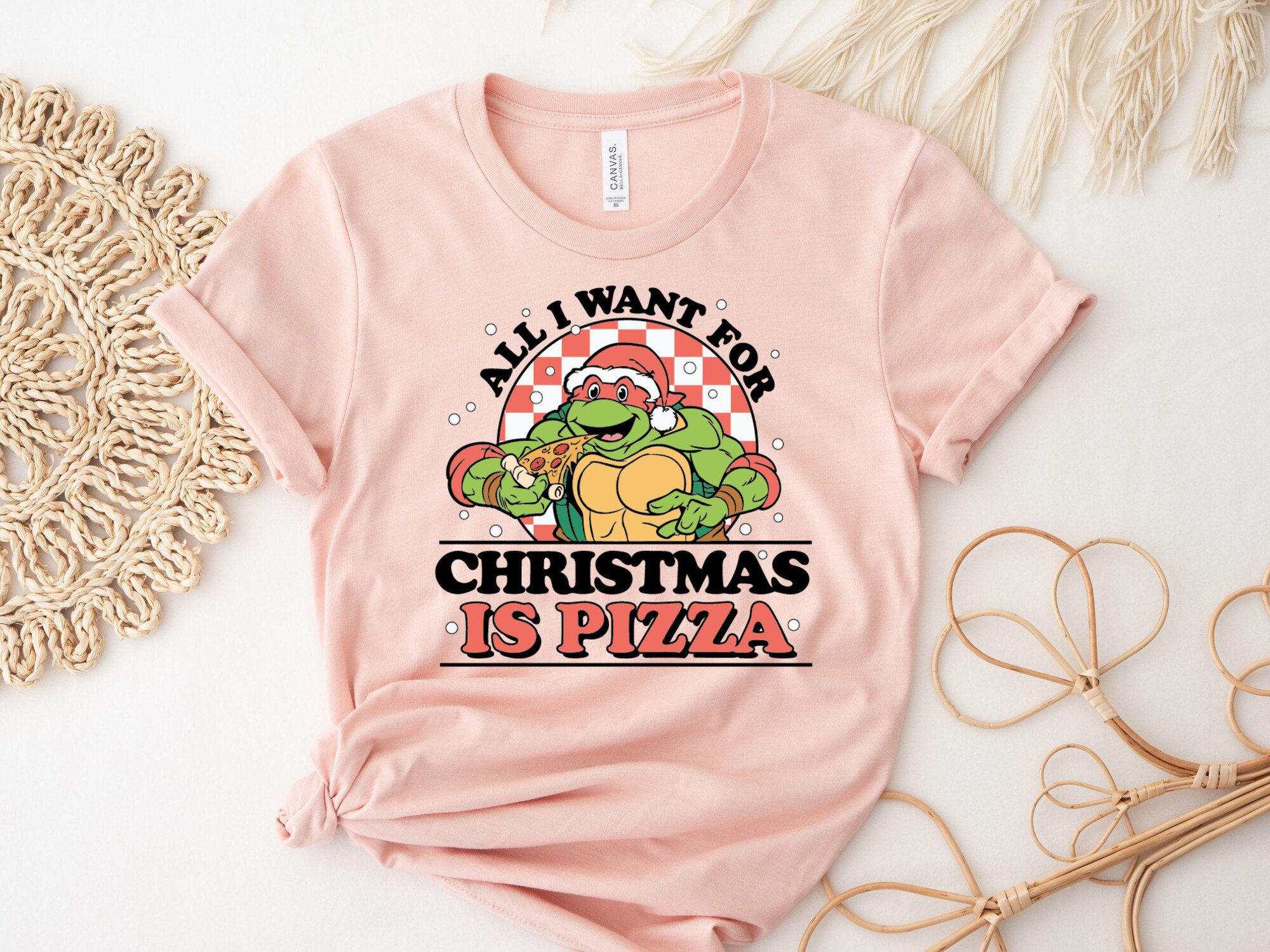 il_2000xN.6380657303_bepi-1.jpg Christmas Pizza Shirt, All I Want For Christmas Ninja Turtle Shirt, Ninja Turtle Christmas Sweatshirt, Christmas Gift Snack Lovers