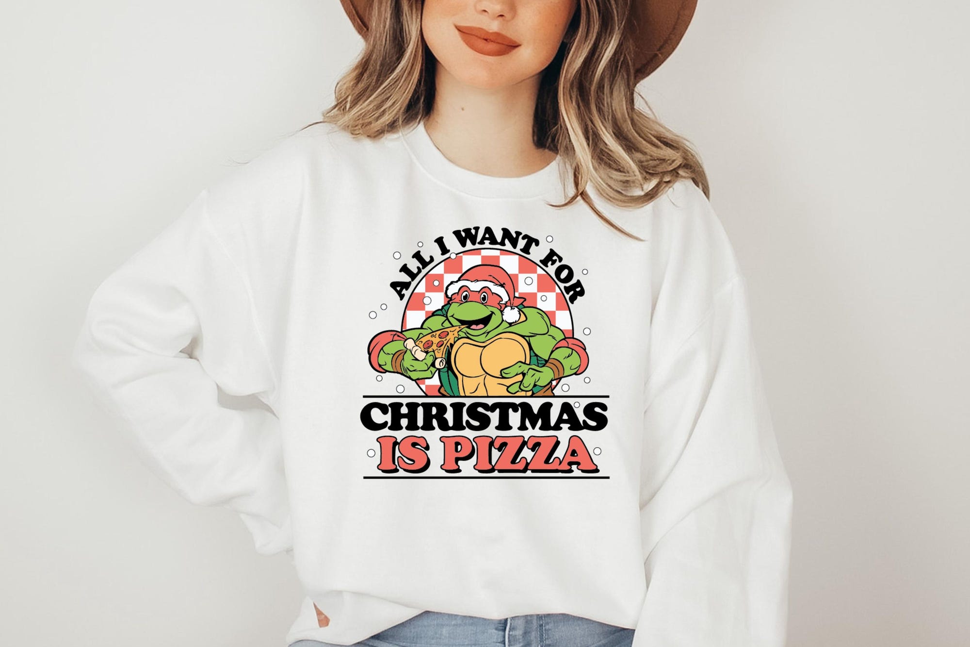 il_2000xN.6380657373_lhfk-1.jpg Christmas Pizza Shirt, All I Want For Christmas Ninja Turtle Shirt, Ninja Turtle Christmas Sweatshirt, Christmas Gift Snack Lovers