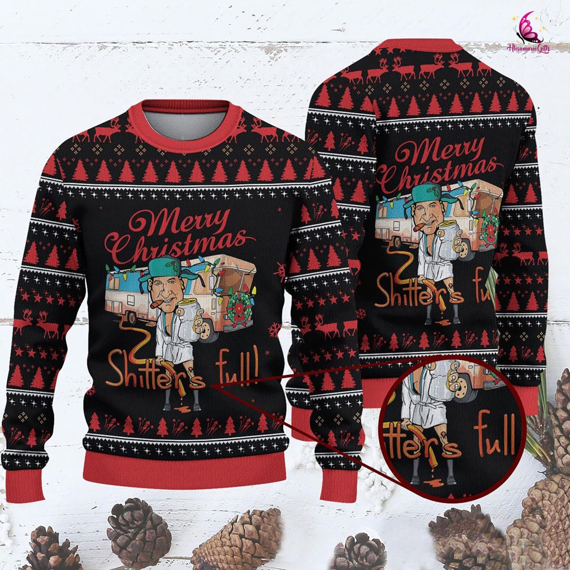 Merry Christmas Shitters Full Ugly Christmas Sweater, Funny Ugly Sweater Gift For Christmas, Ugly Sweater, Ugly Christmas Sweater