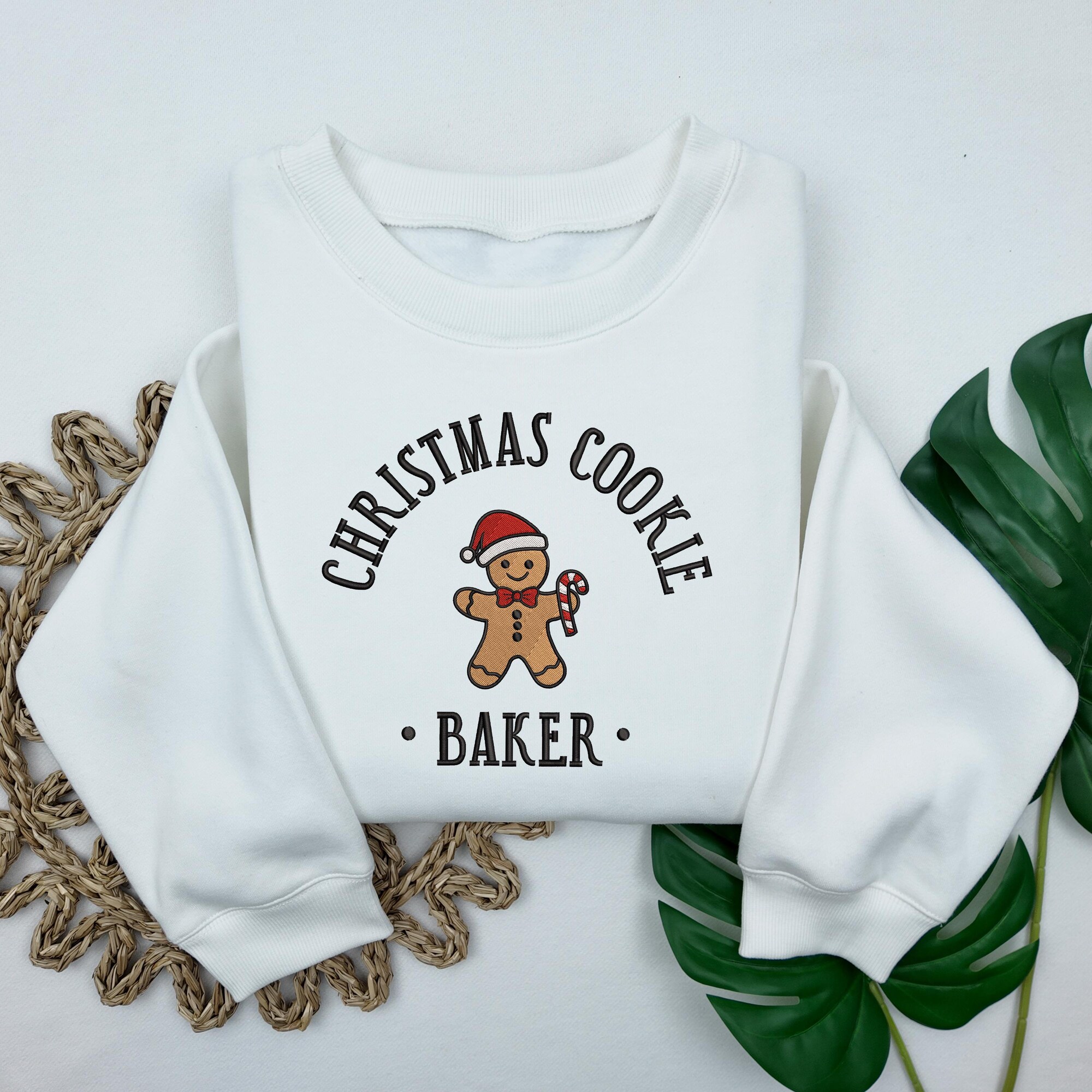 il_2000xN.6384039474_9s6s-1.jpg EMBROIDERED Christmas Cookie Baker Gingerbread Sweatshirt, Couple Christmas Sweatshirt, Funny Christmas Sweatshirt, Crew Neck Sweatshirt
