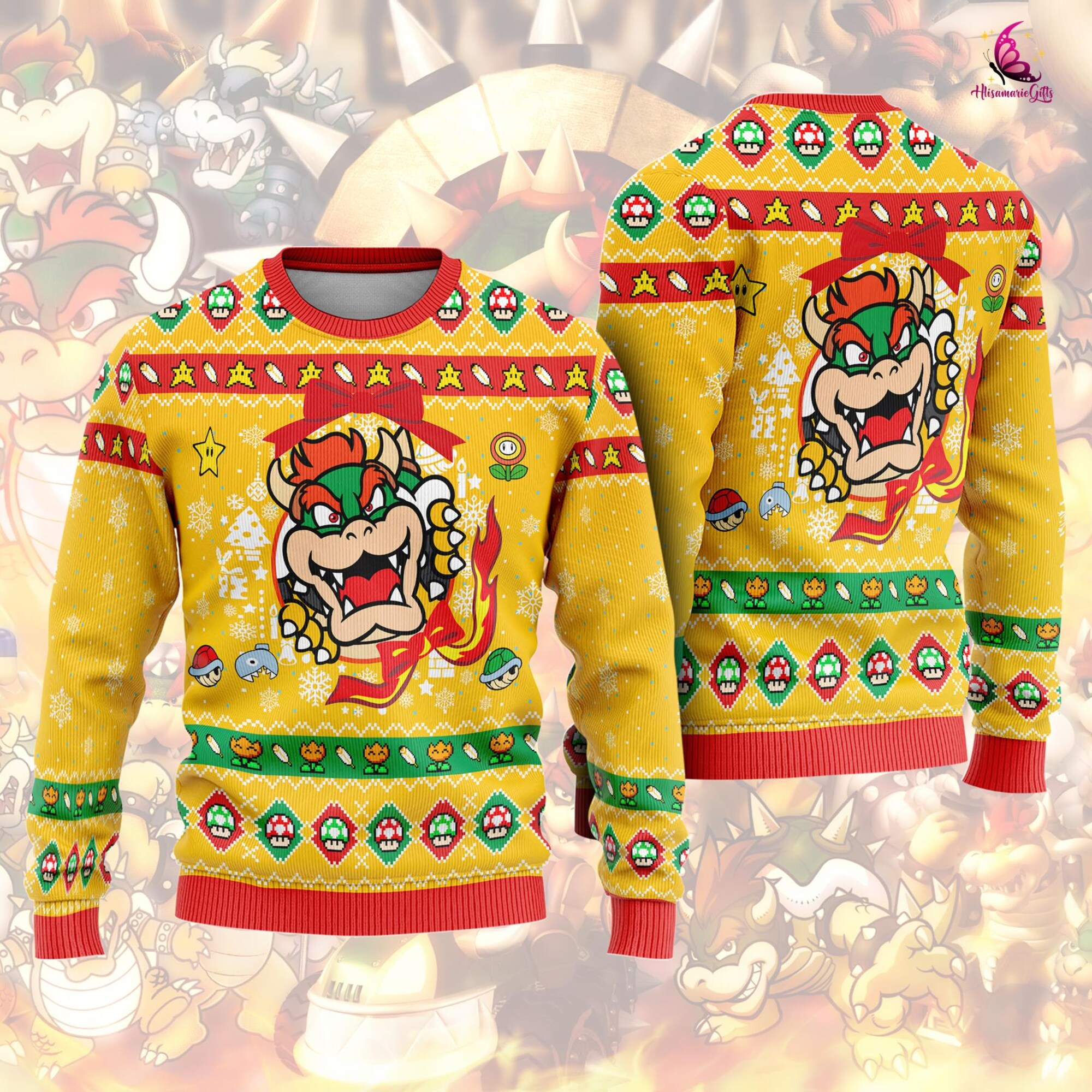 il_2000xN.6385996103_gzsd-1.jpg Super Mario Bros Ugly Christmas Sweater, Mario Bowser Ugly Christmas Sweater, Funny Sweater, Mario Ugly Sweater, Christmas Mario Sweater