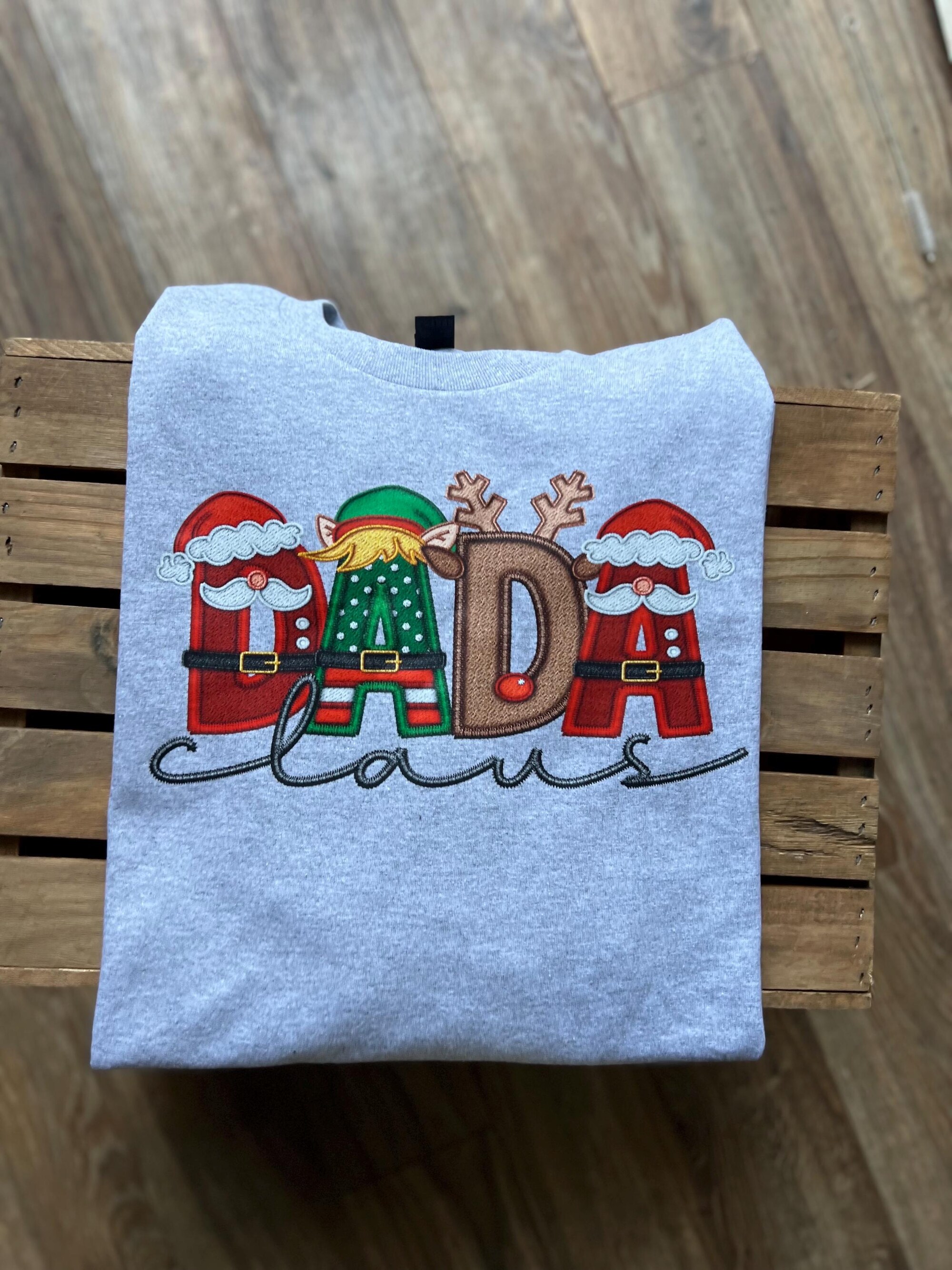 il_2000xN.6386037110_sr5s-1.jpg Mama Claus Dada Claus - Matching Christmas Shirts, Holiday, Pajamas, Family, faux embroidery