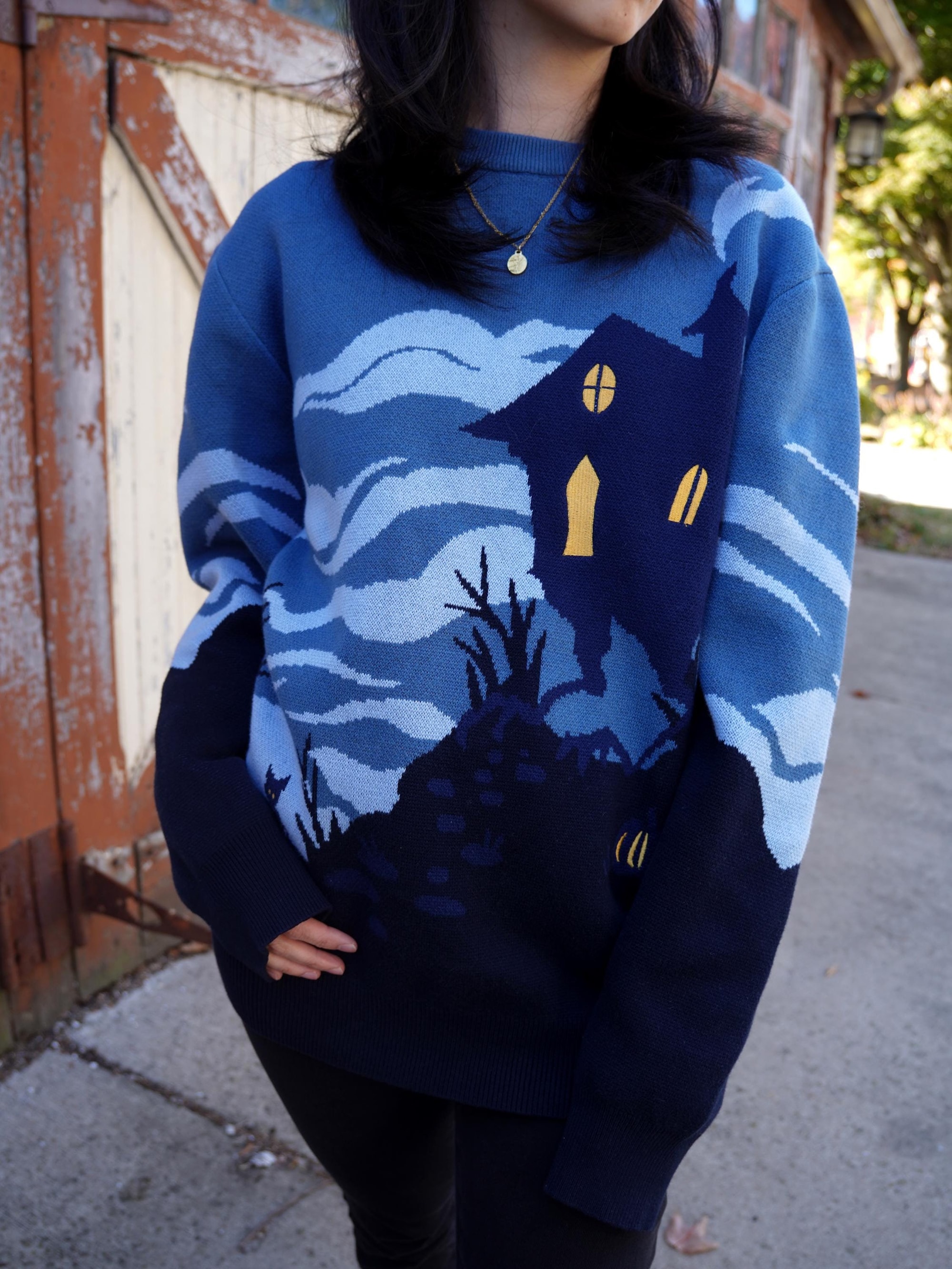 Baba Yaga Hut Sweater: Witchwood Folklore 100% Cotton Knit