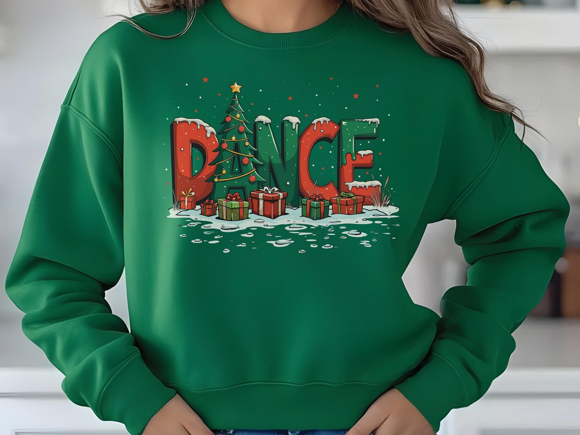 Dance Christmas Design, Holiday Season Ballet Crewneck, Adult Kids Tap Tee T-Shirt, Trendy Holiday Sweatshirt, Christmas Gift For Mom Her