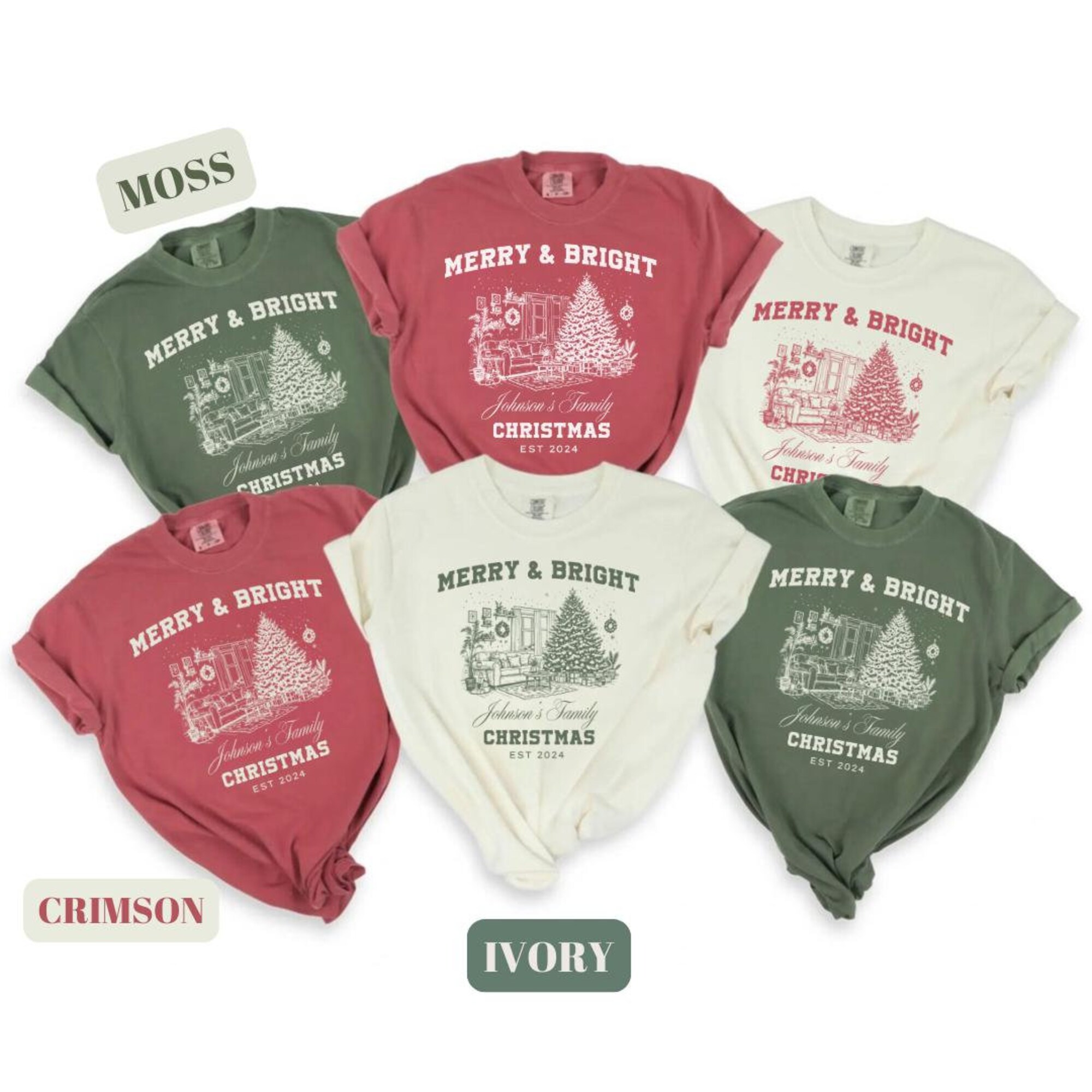 Custom Family Christmas 2024 Shirt, Comfort Colors®, Christmas Group Shirt, Christmas Shirt, Matching Family tshirt, Family Christmas Tee