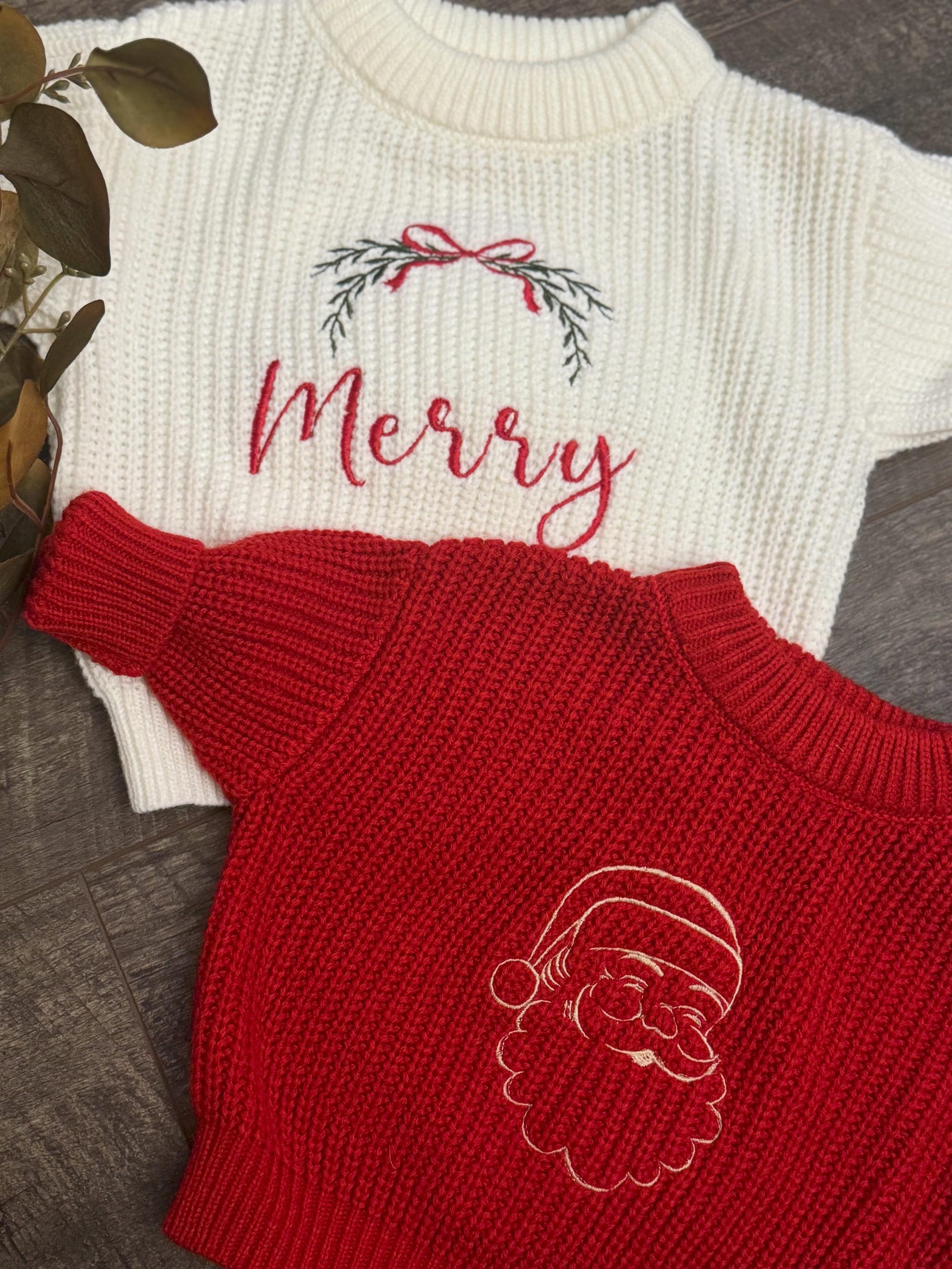 Toddler and Baby Christmas Sweater|Oversized Kids Sweater|Embroidered Sweater| Baby Gift|Milestone Pictures|Chritmas