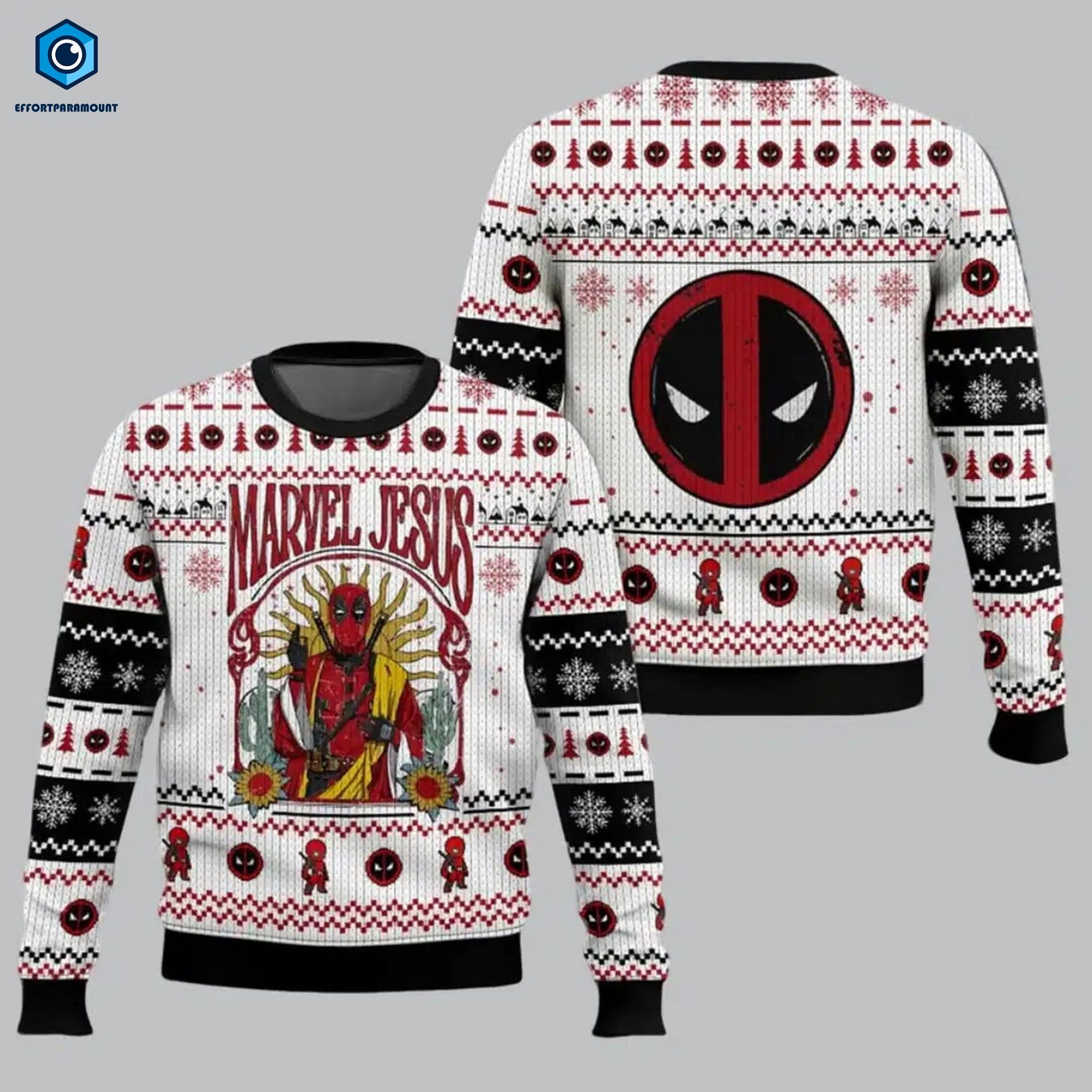 Deadpool Jesus Ugly Sweater Christmas, Deadpool Christmas Sweater, Christmas Vacation, Ugly Christmas Sweater, Superhero Christmas Sweater