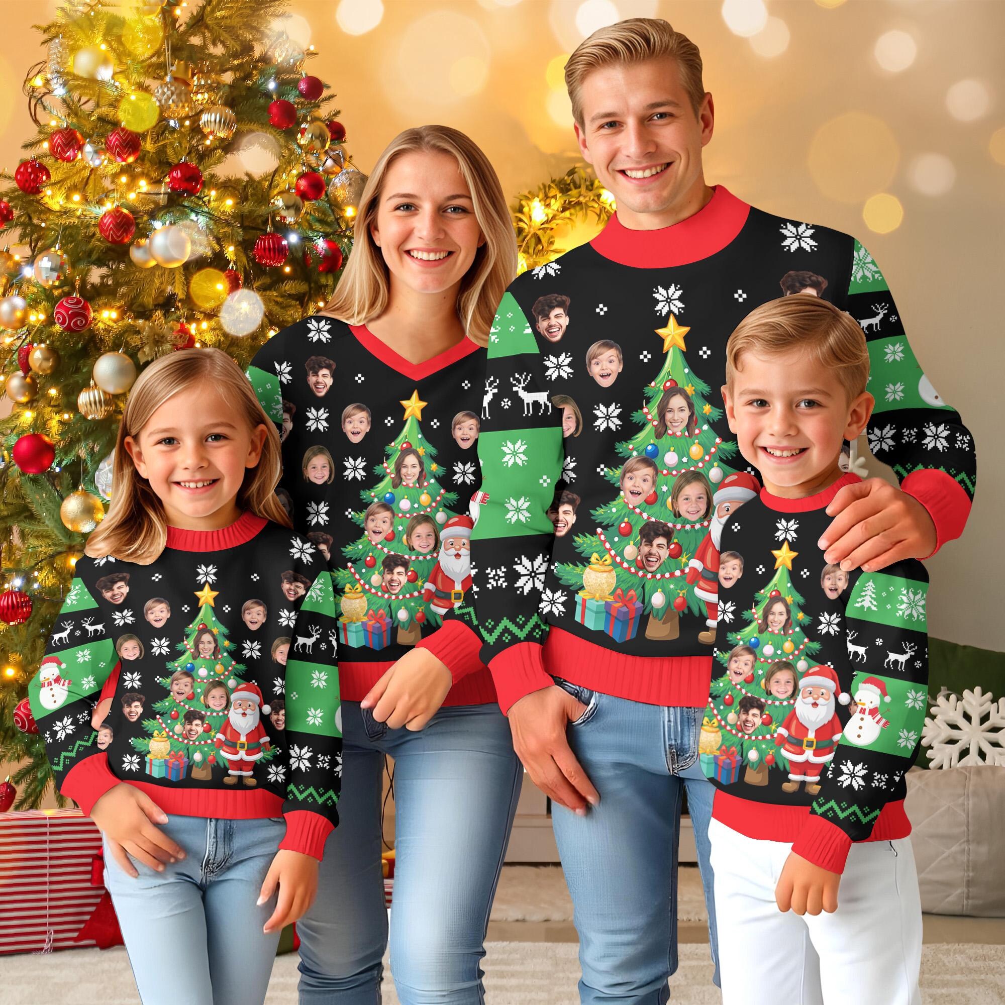 Custom Face Christmas Sweater: Personalized Family Photo Ugly Xmas Gift