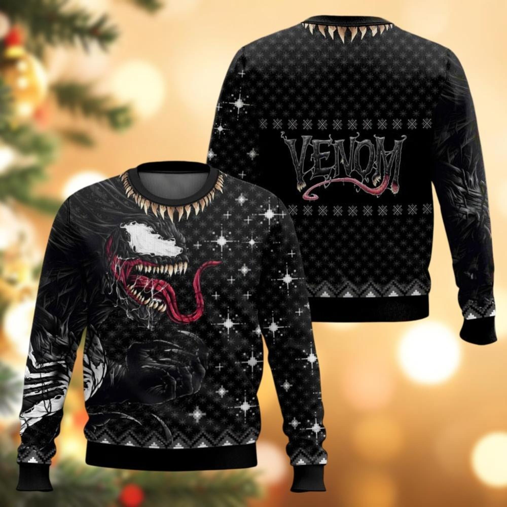 Venom Ugly Sweater, Superhero Christmas Sweater, Movie Sweaters For Men Women Kid, Holiday Sweater, Xmas Sweater, Family Sweater