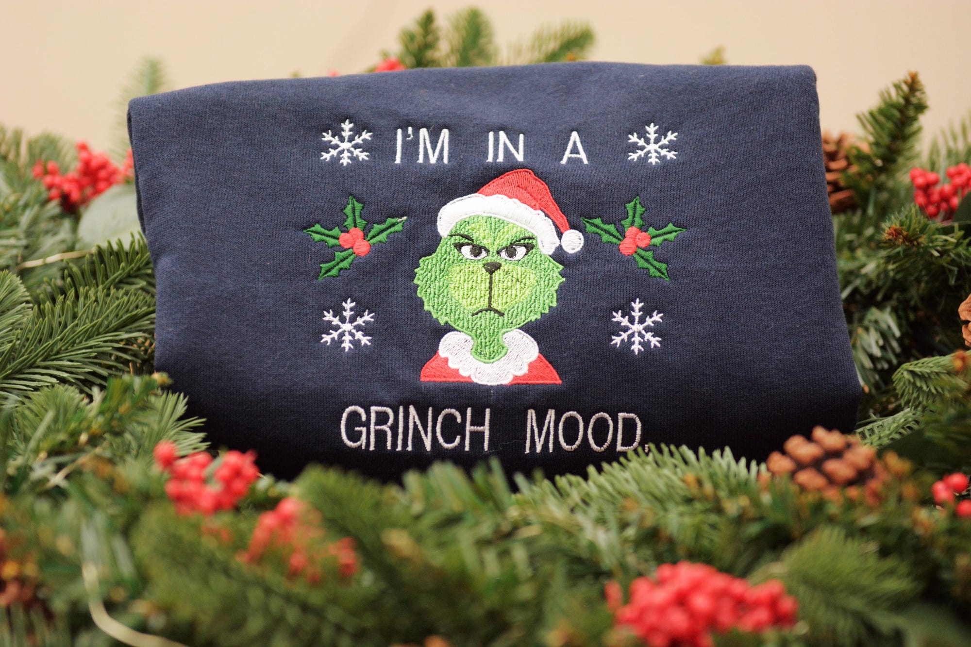 il_2000xN.6389869776_onjb-1.jpg Grinch Christmas Jumper | Luxury Organic Sweatshirt | Adult Unisex (Personalised)