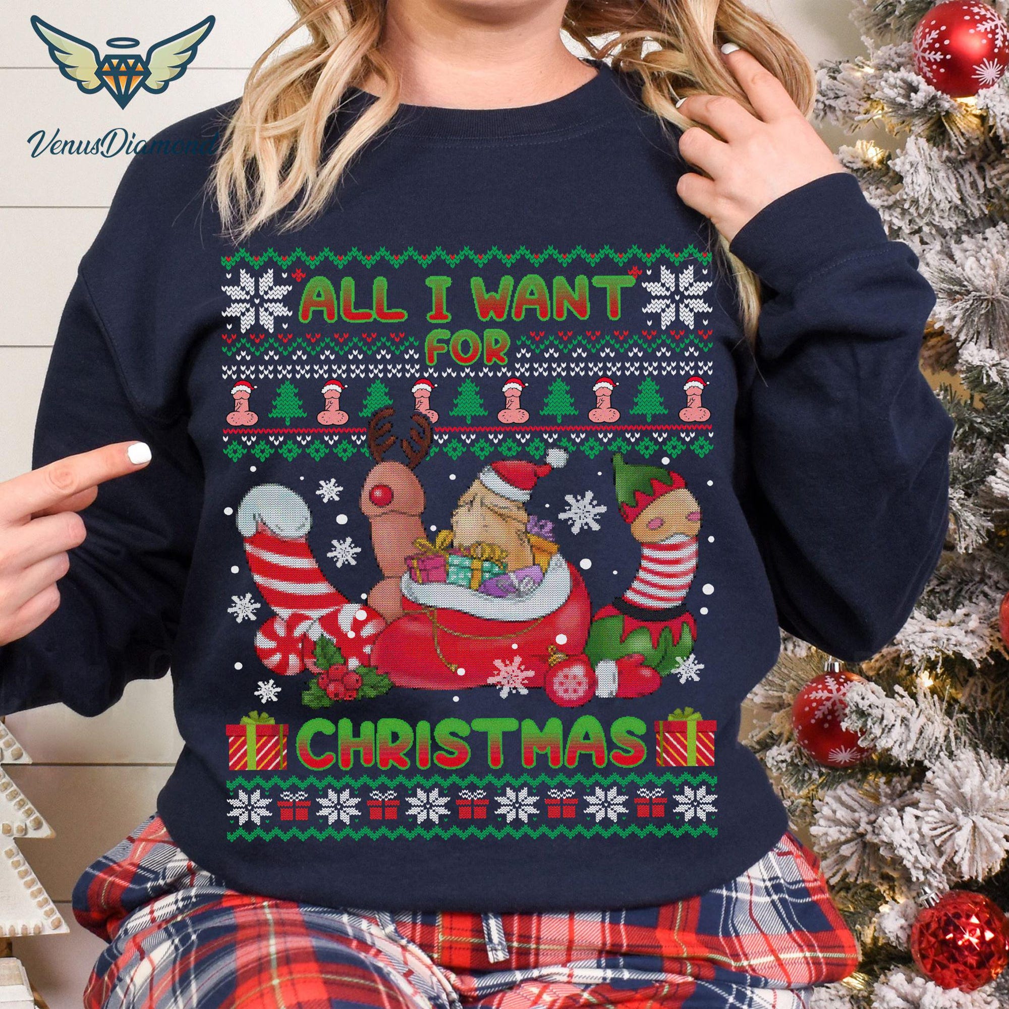 il_2000xN.6390773637_ihp5-2.jpg All I Want For Christmas Funny Sweatshirt, Naughty Christmas T-Shirt, Funny Christmas Crewneck, Holiday Gift For Friend, Xmas Naughty Shirt