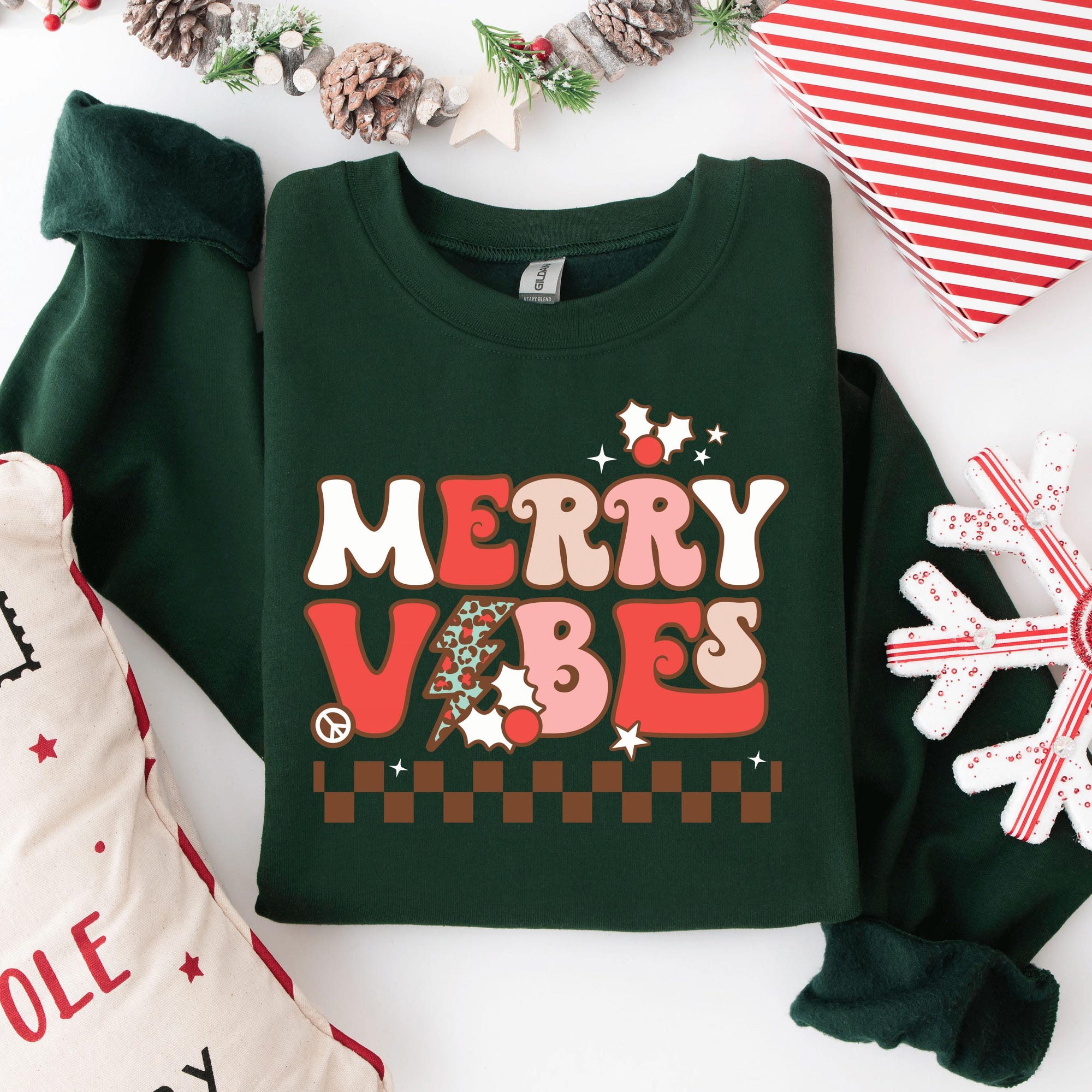 il_2000xN.6391000818_low1.jpg Christmas Merry Vibes Sweatshirt, Merry Christmas Shirt, Merry Vibes Christmas T Shirt, Holiday Vibes Merry Christmas Tee, Christmas 2025