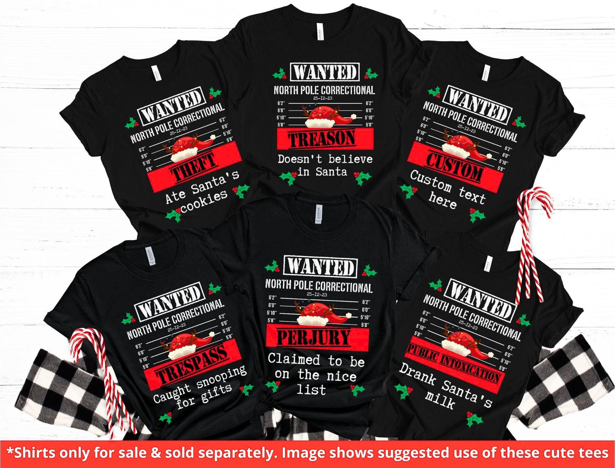 North Pole Correctional Christmas Matching Family Shirt,Funny Custom Group Christmas Shirt,Family Match Christmas Shirt Matched Couple Shirt