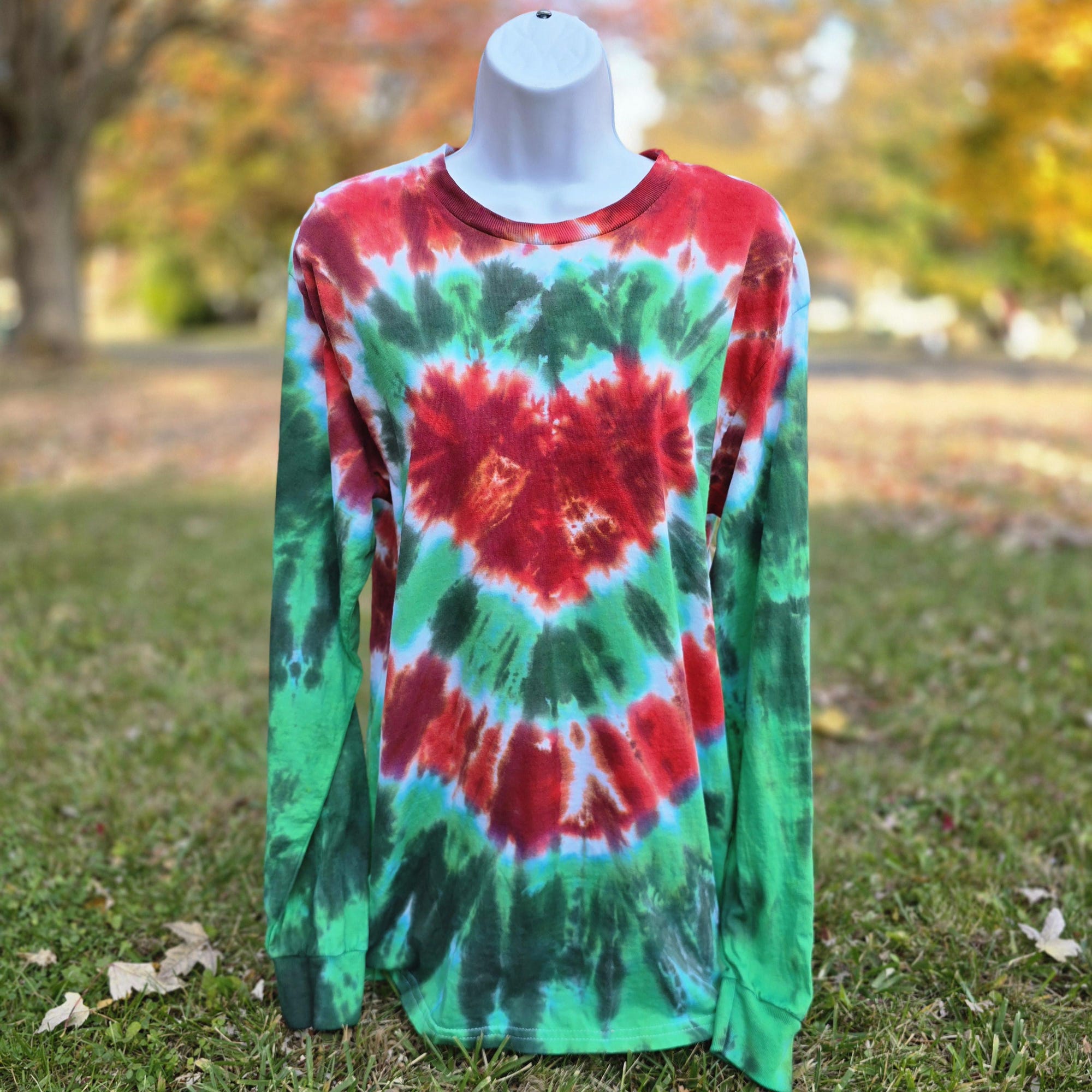 il_2000xN.6392776588_fz8i-1.jpg Holly Jolly Christmas Tie Dye - T-Shirts Long Sleeve Sweatshirt Hoodie S-2XL 3XL Plus Size - Hand Dyed Handmade Made to Order
