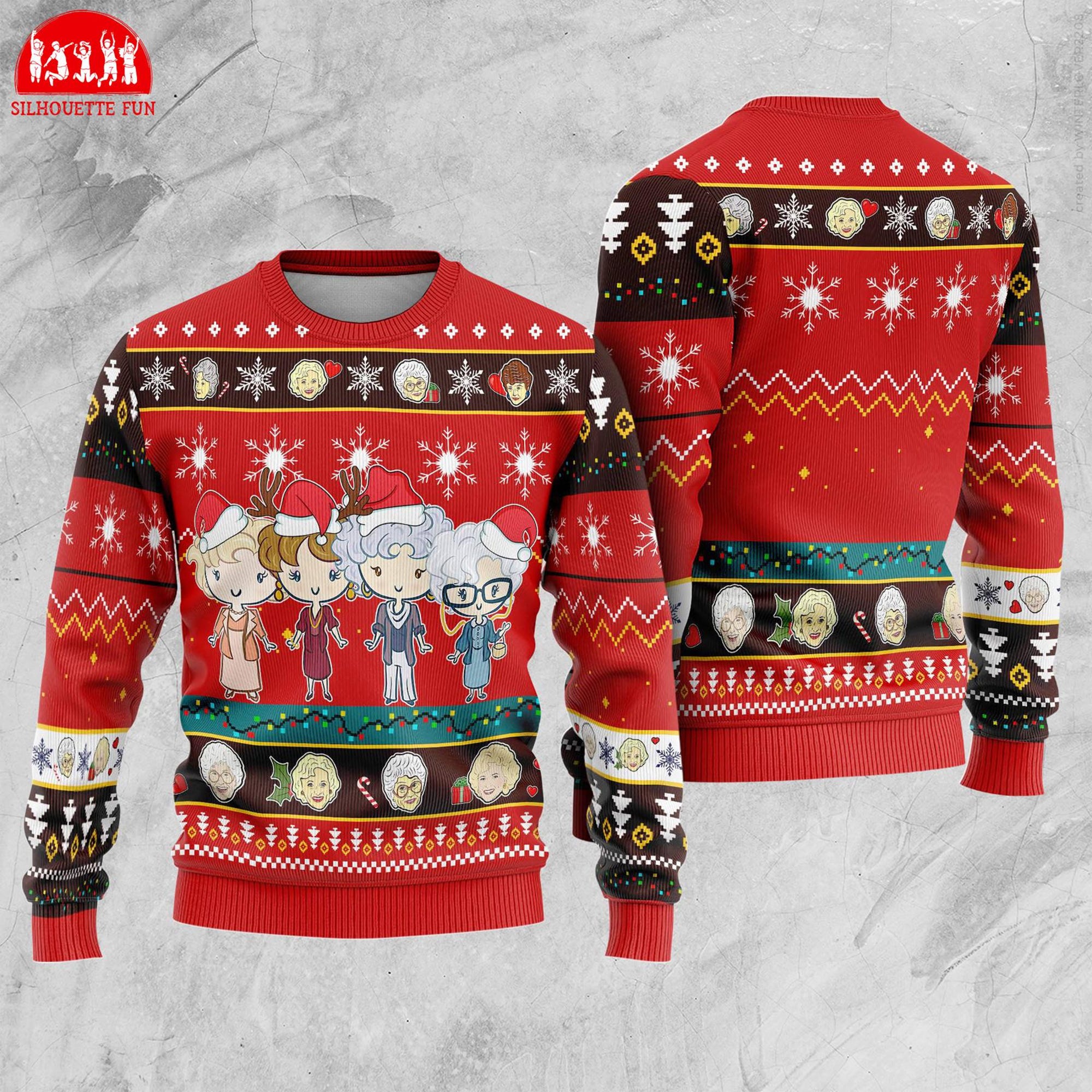 The Golden Girls Ugly Christmas Sweater, Golden Girls Ugly Xmas Sweater, Stay Golden Christmas Sweater, Family Christmas Sweater Gifts