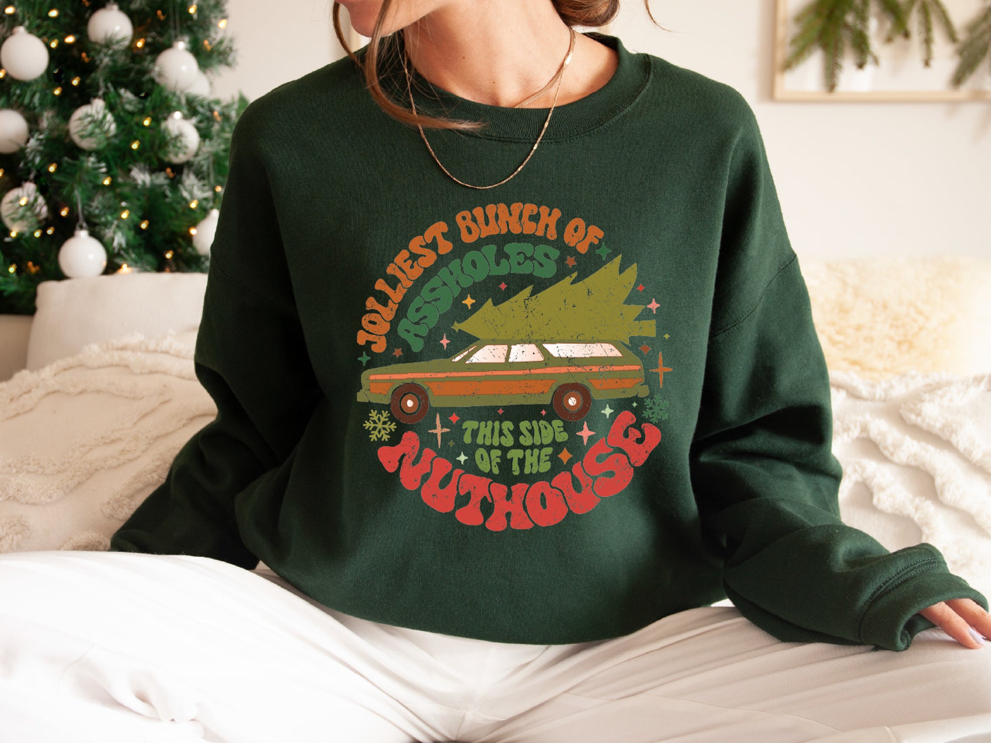 il_2000xN.6394531757_ptj5-1.jpg Jolliest Bunch of Assholes This Side of the Nuthouse Sweatshirt, Retro Christmas Vacation Sweatshirt, Christmas Saying Sweatshirt, CRT117