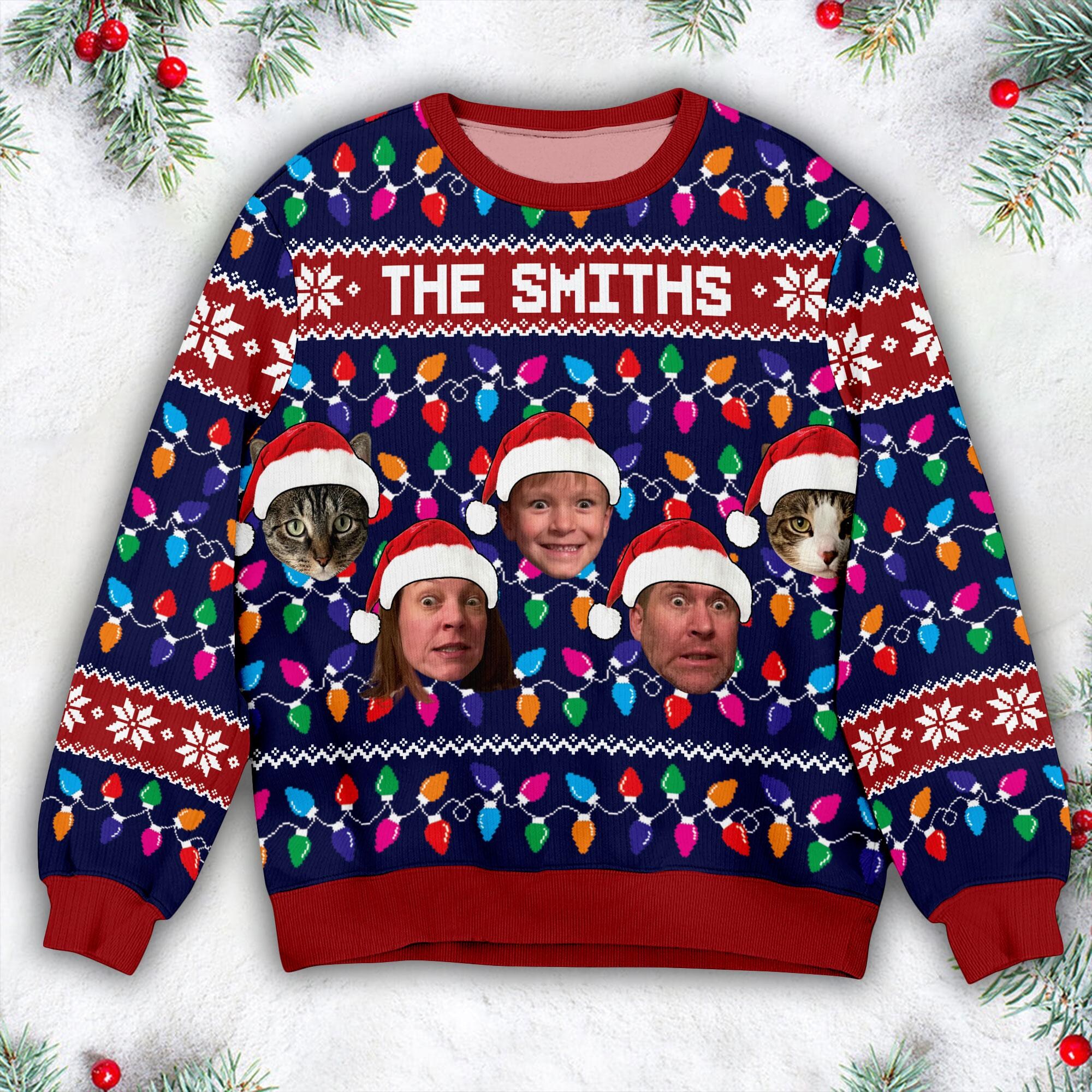 il_2000xN.6394611314_b00d-1.jpg Personalized Face Christmas Ugly Sweater, Family Photo Ugly Sweater, Ugly Christmas Pattern, Thanksgiving Gifts, Christmas Gift, Custom Face