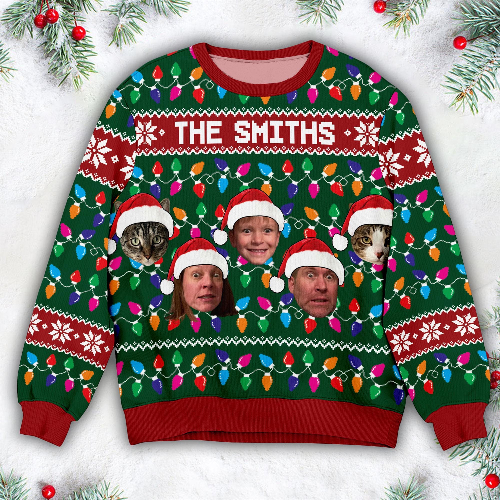il_2000xN.6394611330_azl9-1.jpg Personalized Face Christmas Ugly Sweater, Family Photo Ugly Sweater, Ugly Christmas Pattern, Thanksgiving Gifts, Christmas Gift, Custom Face