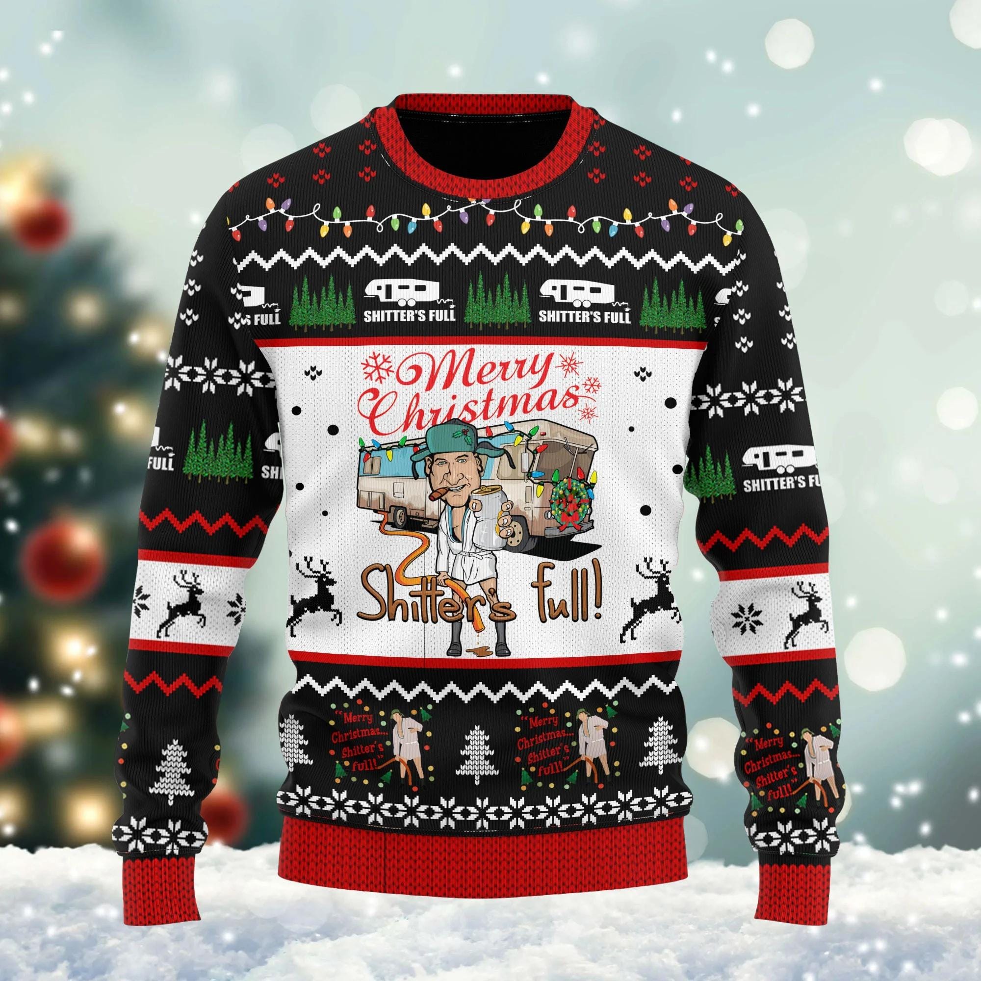 Christmas Shitters Full Ugly Sweater, National Lampoons Xmas Sweater, Christmas Vacation Xmas Sweater, Funny Christmas Gift