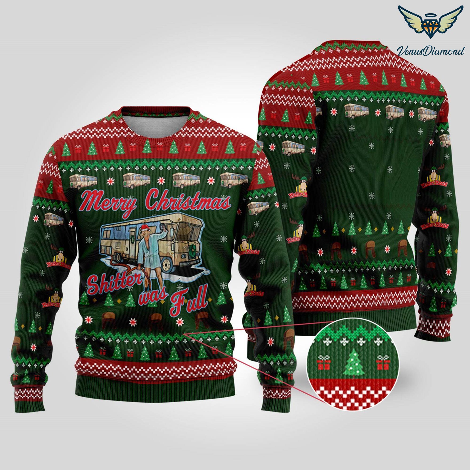 Christmas Vacation Shitter’s Full Ugly Christmas Sweater Red, National Lampoon’s Ugly Christmas Sweater, Christmas Gift, Xmas Sweater