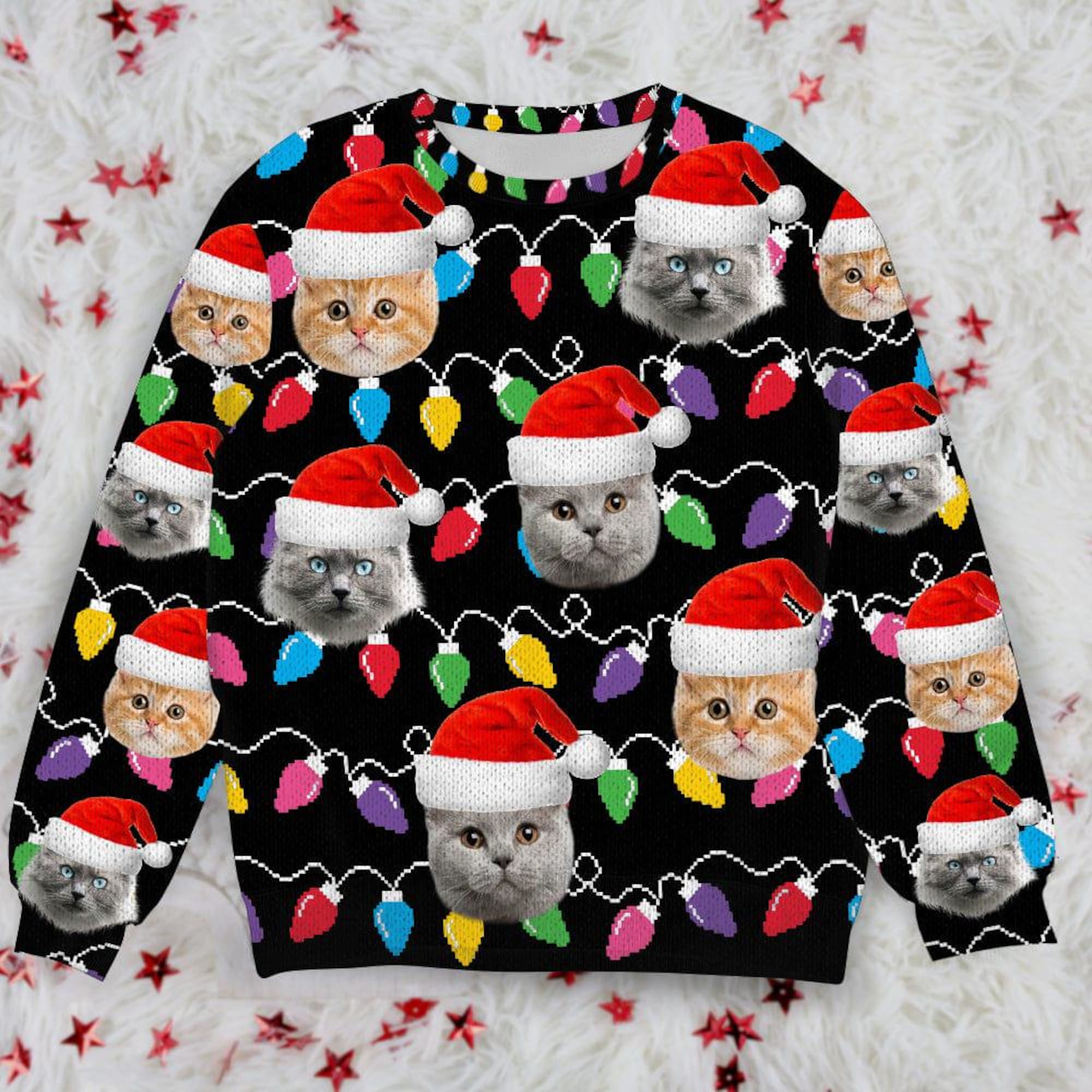 Personalized Cat Christmas Sweater: Meowy Catmas Funny Gift