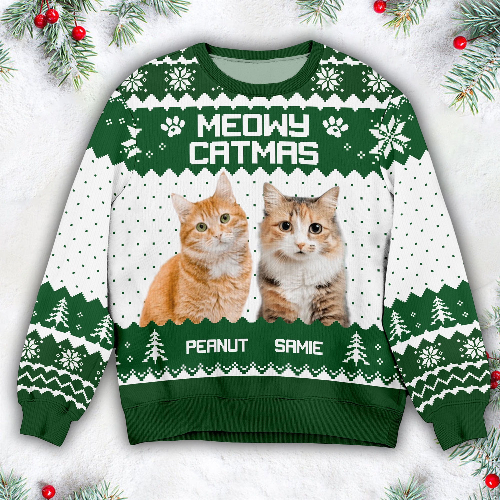 il_2000xN.6399257639_938s-1.jpg Custom Photo Christmas Ugly Sweater, Meowy Catmas Ugly Sweater, Thanksgiving Gifts, Christmas Gift, Gift For Cat Lovers, Cat Mom, Cat Dad