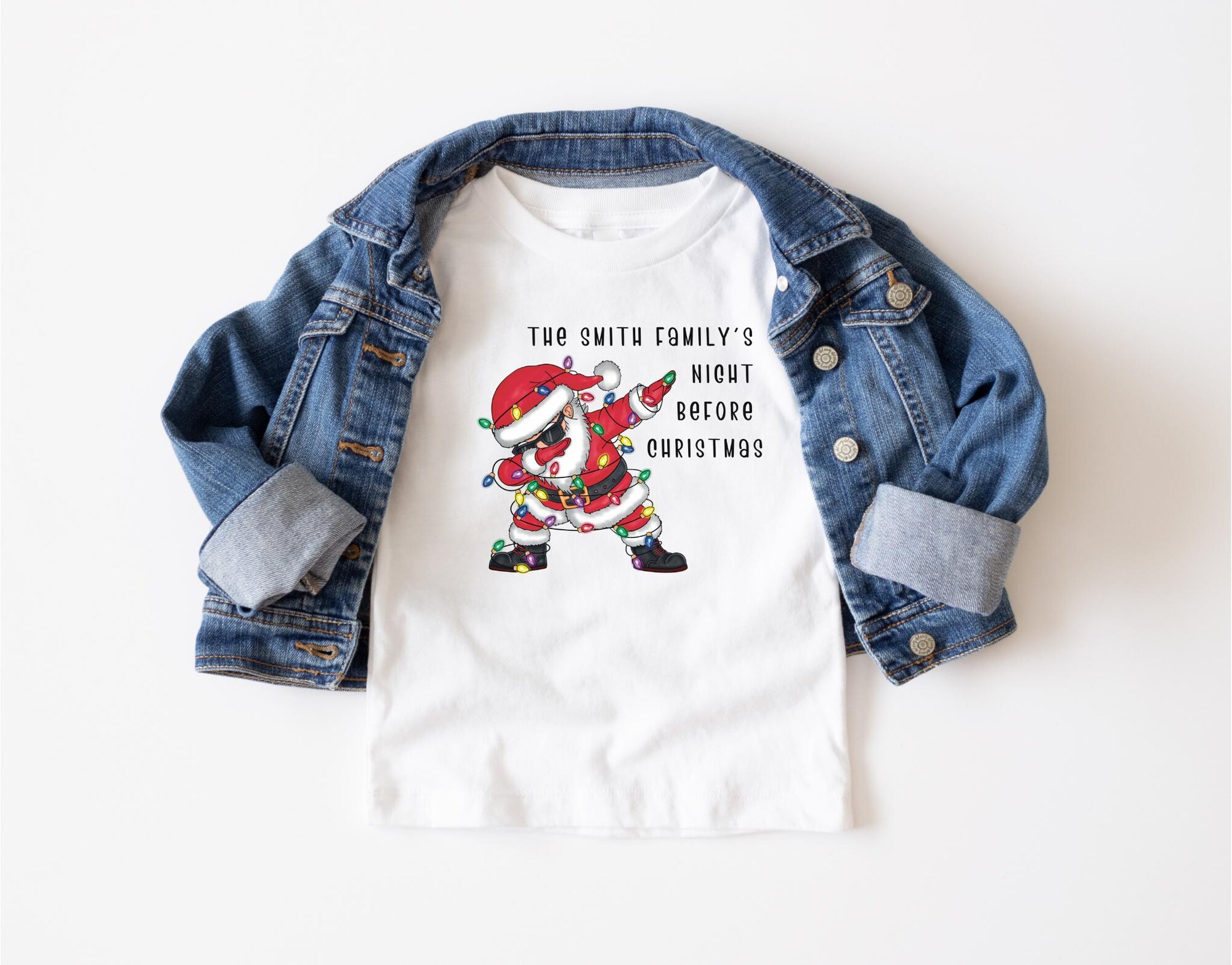 il_2000xN.6402900719_mhwa.jpg Personalized Family Christmas Shirts, Funny Family Christmas T-Shirts, Dancing Santa Family T-Shirt, Custom Dabbing Santa Shirt
