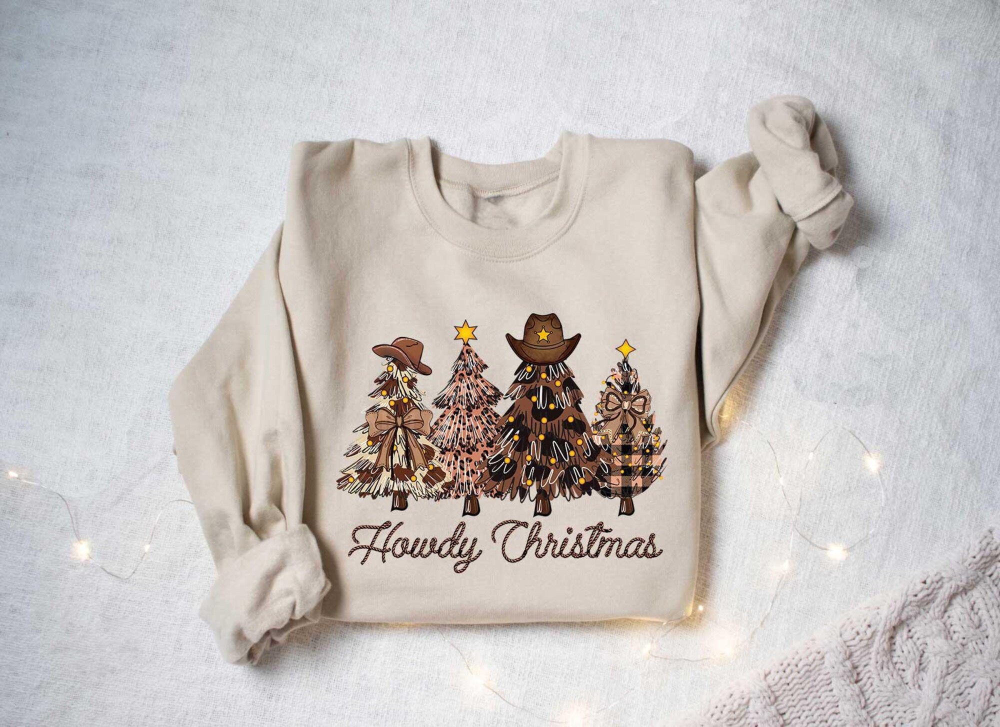 Western Howdy Christmas Tree Sweatshirt, Leopard Christmas Tree Sweatshirt, Christmas Graphic Tee, Holiday Sweatshirt, Winter Sweatshirt