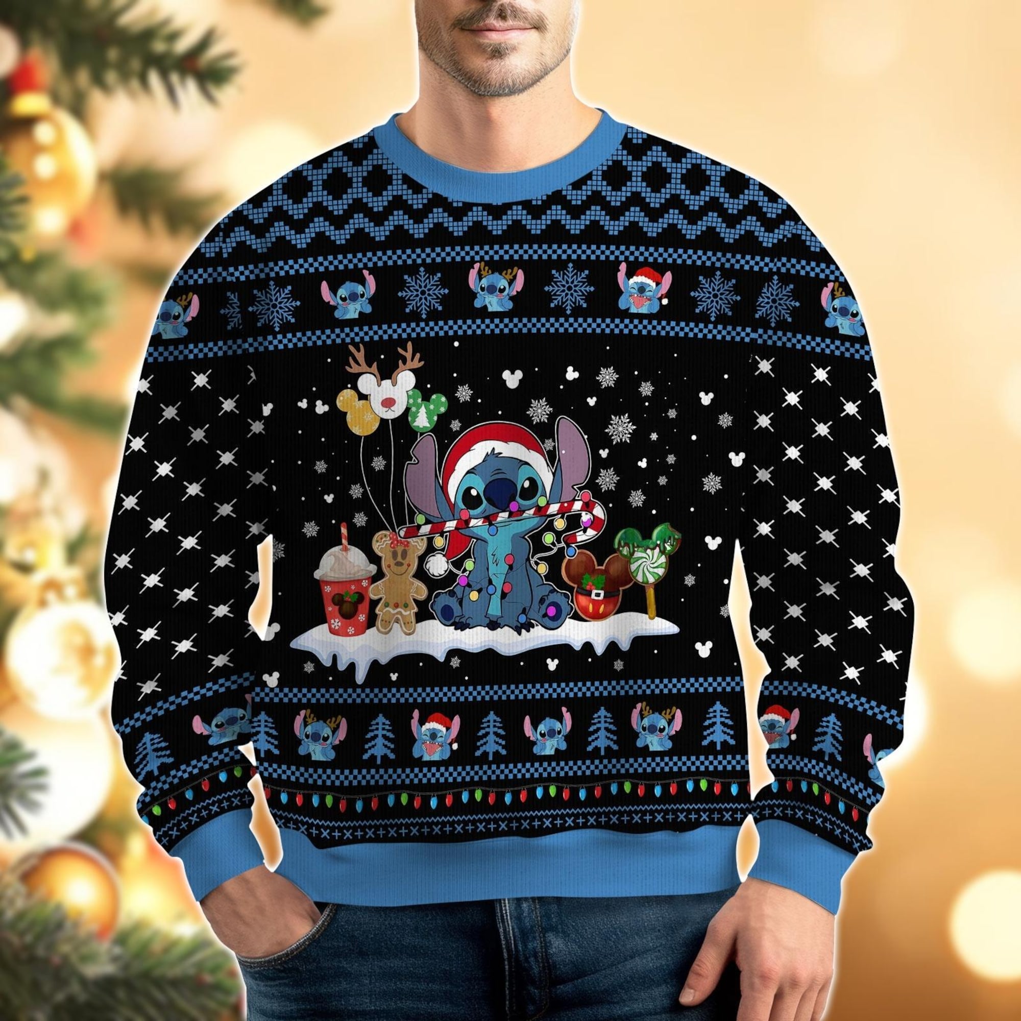 Cute Stitch Ugly Christmas Sweater, Lilo Stitch Xmas Sweater, Disney Cartoon Sweater, Best Ever Day Holiday Sweater For Women Men Kid