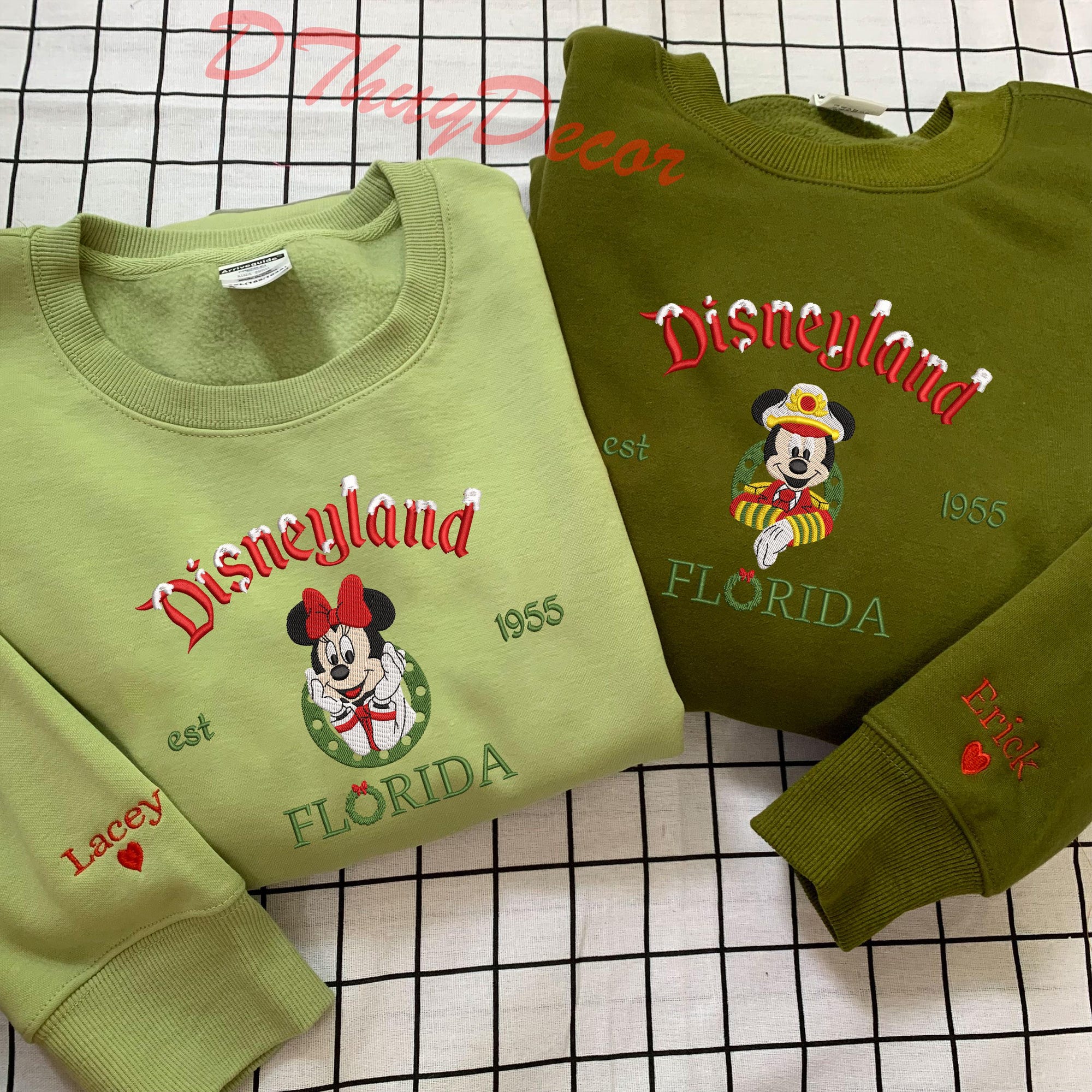 Christmas Embroidered Sweaters, Magical Land Embroidered Jumper, Matching Christmas Mouse Cartoon Embroidered Sweaters, Christmas Gift
