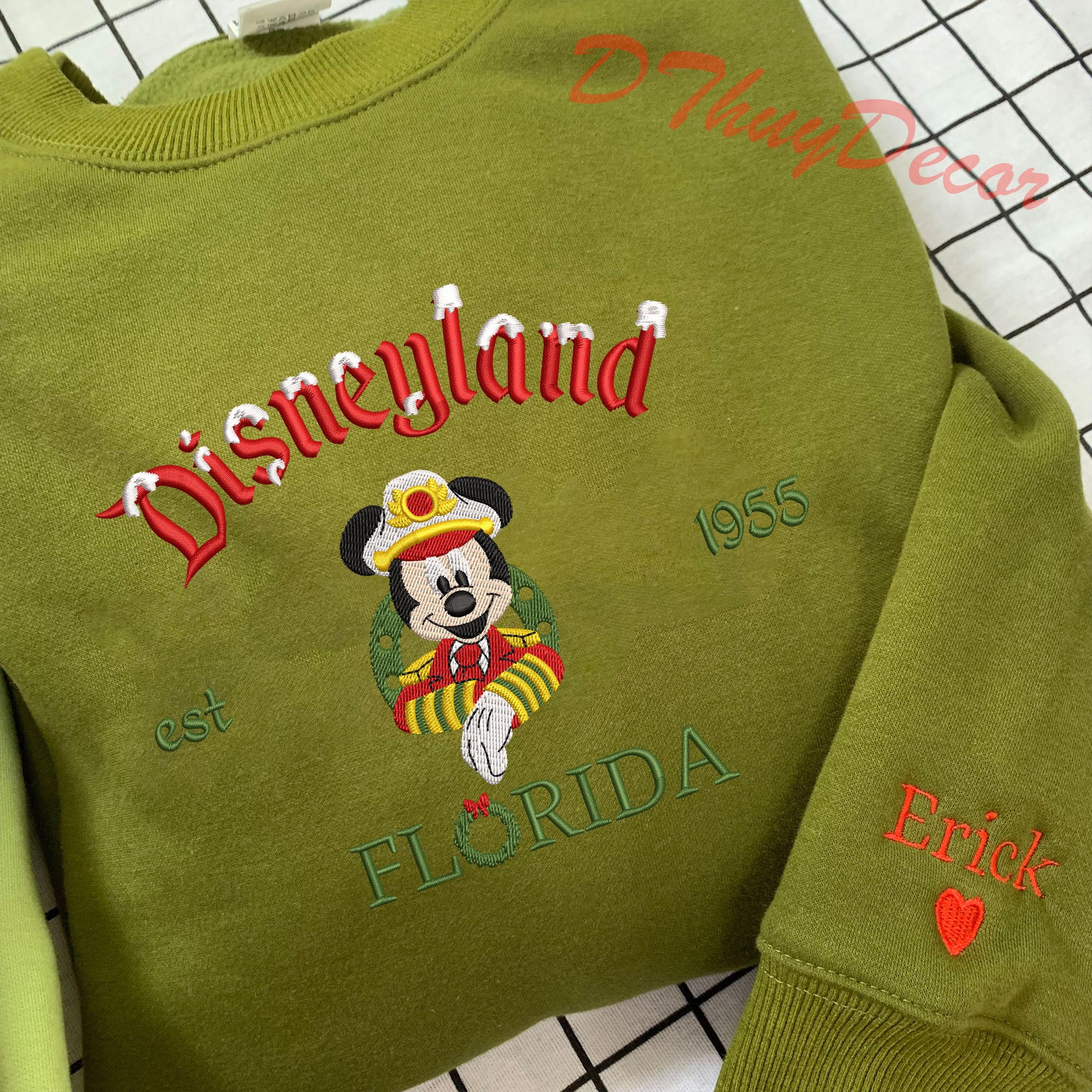 il_2000xN.6404483605_mqf1.jpg Christmas Embroidered Sweaters, Magical Land Embroidered Jumper, Matching Christmas Mouse Cartoon Embroidered Sweaters, Christmas Gift