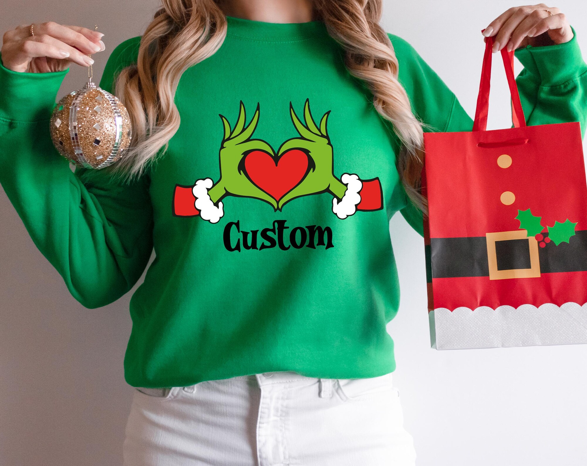 il_2000xN.6405929878_4z8a.jpg Custom Christmas Family Tshirt, Matching Christmas Movie Shirt, Personalized Green Hand Heart Shirt, Christmas Family Xmas Gift