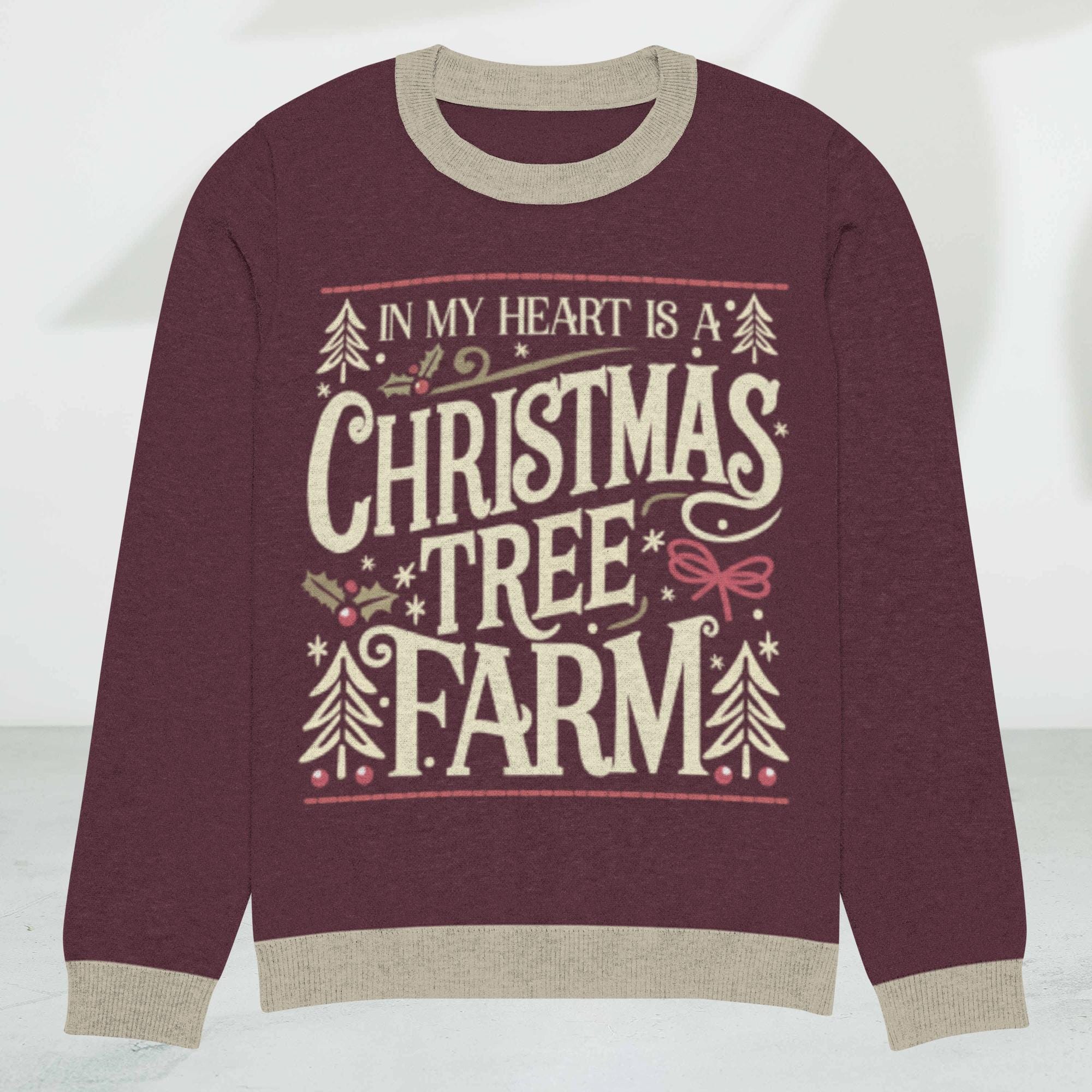 Christmas Tree Farm Sweater – Taylor Inspired Holiday Crewneck, Cozy Christmas Knit Sweater, Holiday Gift For TS Fans, Subtle Swift Merch