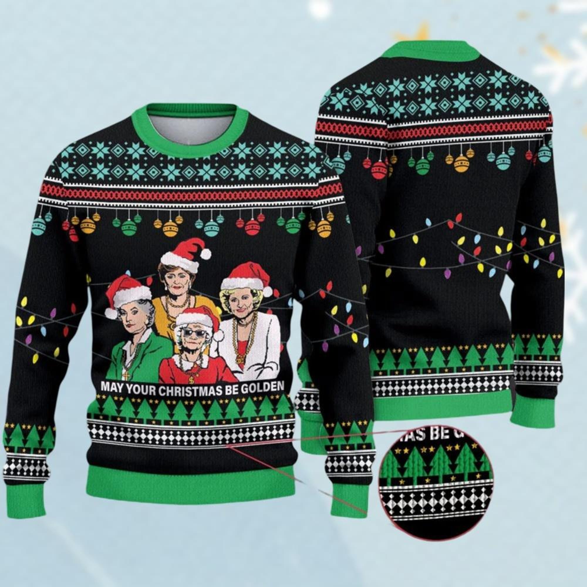 May Your Christmas Be Golden Ugly Sweater, Movie TV Series Sweater, Xmas Ugly Sweater, Golden Girls Xmas Sweater, Christmas Sweater
