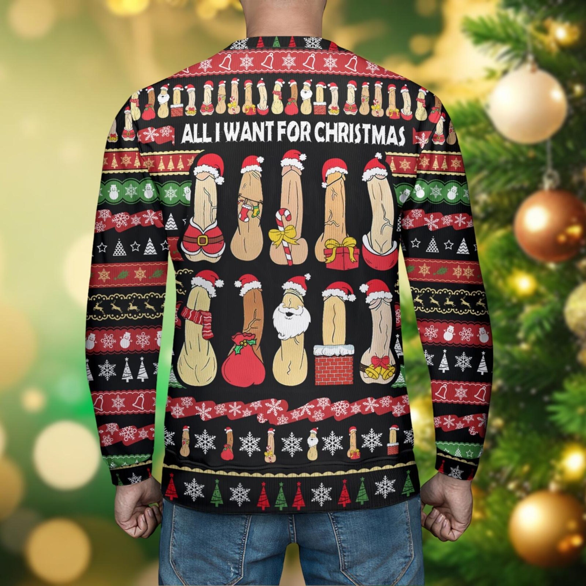 il_2000xN.6407626149_ng9l.jpg Dirty Ugly Cockmas Christmas Sweater, All I Want For Christmas Sweater, Funny Xmas Sweater, Sweater Family, Sweaters For Men Women, Kid