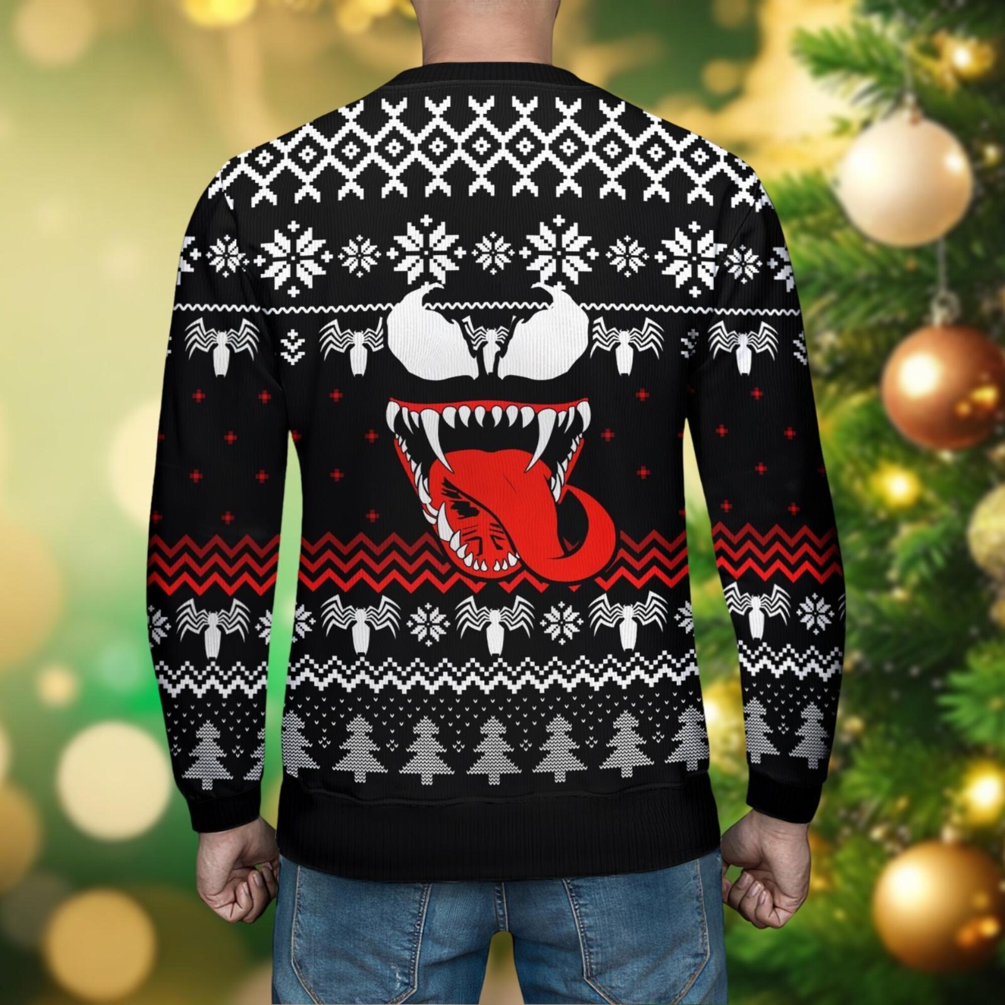 il_2000xN.6407626935_ngix.jpg Christmas Venom Ugly Sweater, Superhero Movie Holiday Sweater, Spiderman Christmas Sweater, Venom Xmas Sweater For Men Women Kid