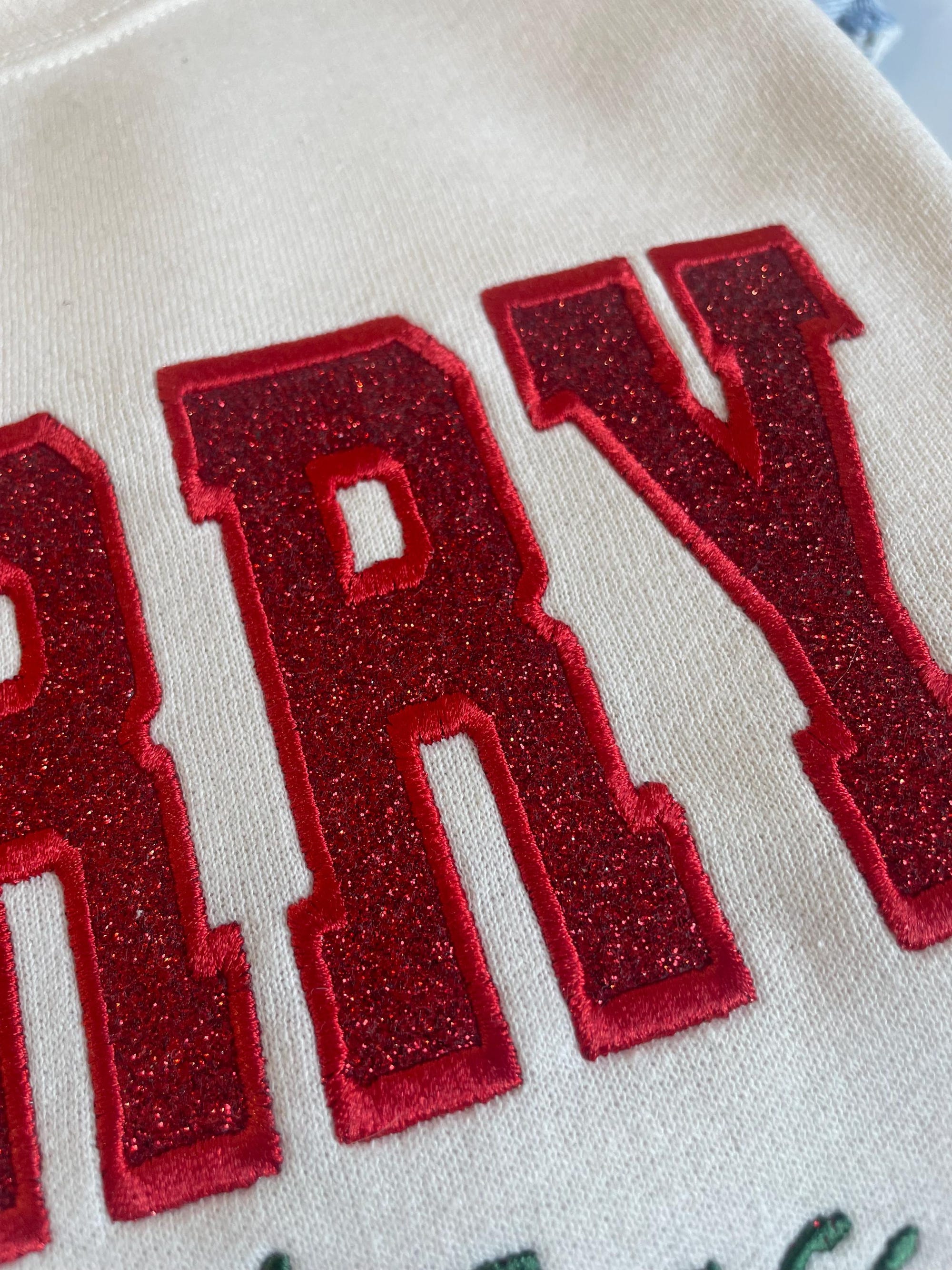 il_2000xN.6407951008_oe4c.jpg Womens Glitter Christmas Sweatshirt, Embroidered Xmas Crewneck