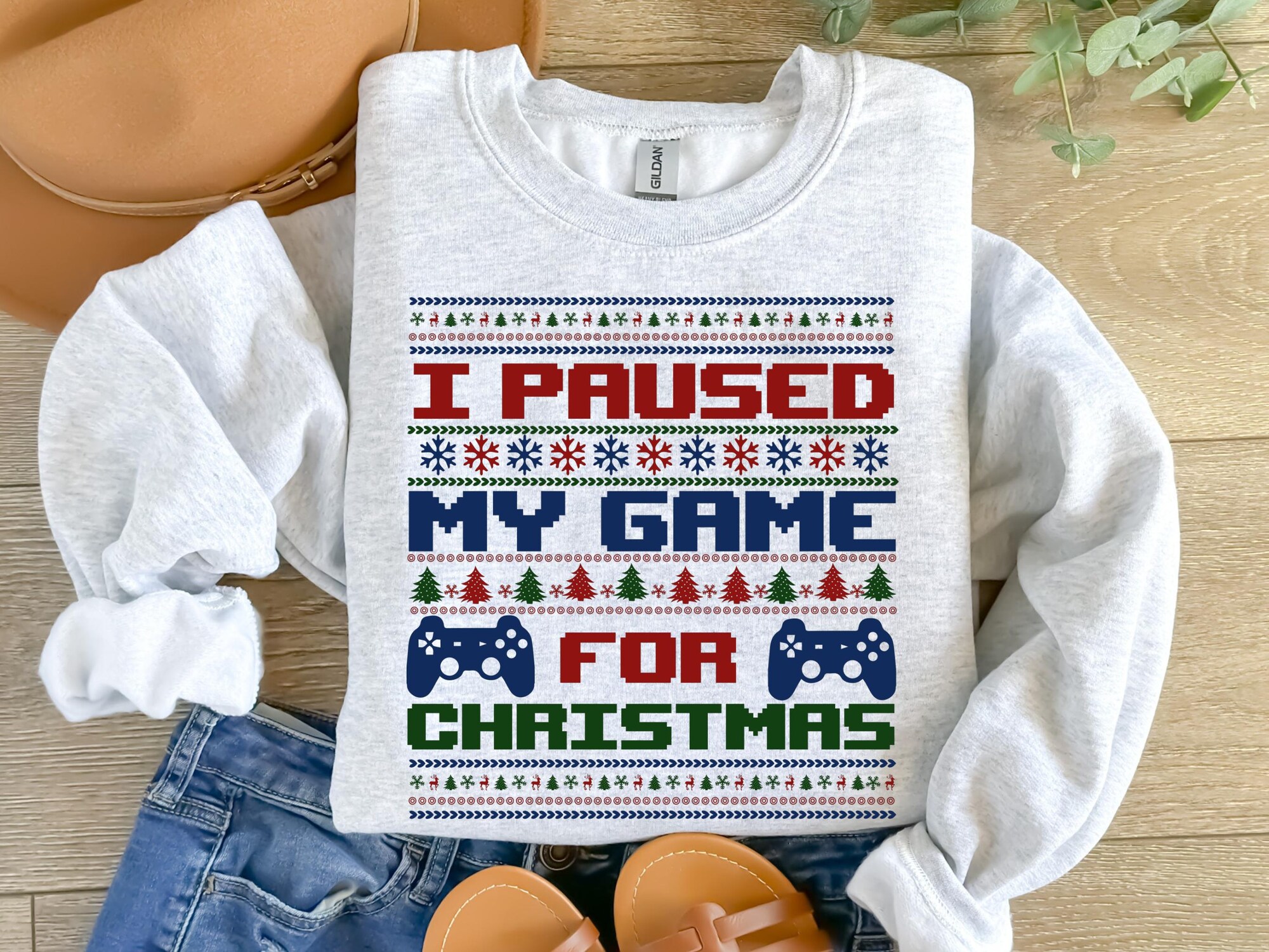 Funny Teenager Christmas Sweatshirt, I Paused My Game For Christmas Shirt, Best Game Lover Christmas Gift, Funny Teenager Christmas Gift