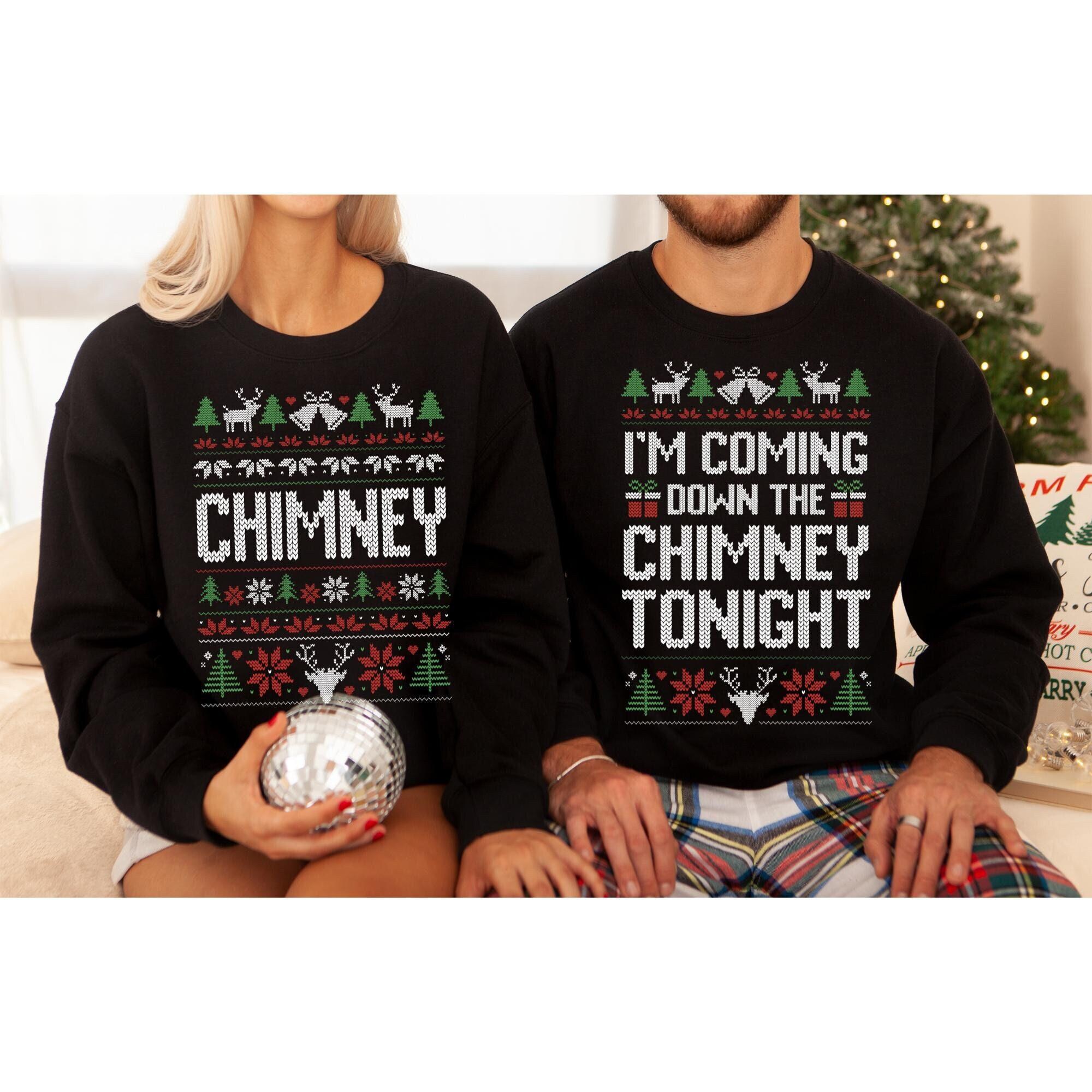 Unisex Funny Ugly Christmas Sweatshirt: Couples Matching Santa Design