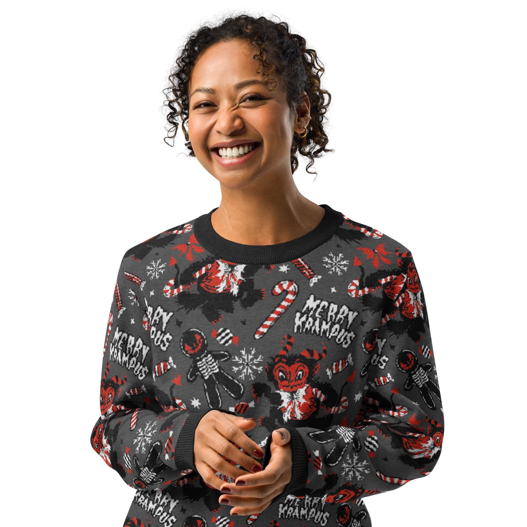 il_2000xN.6411870766_6434.jpg Spooky Krampus Gothmas Ugly Christmas Knit Sweater, Krampus Holiday Creepmas Sweater, Creepmas Ugly Knit Sweater for Spooky Christmas