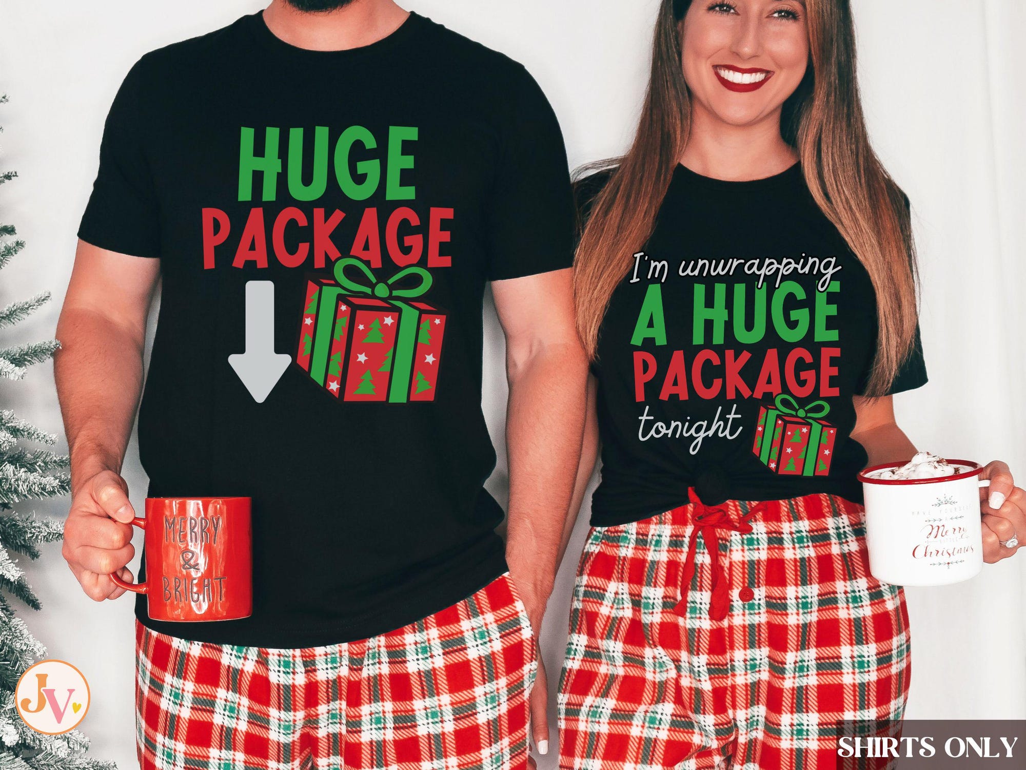 Matching Christmas Couple Shirts, Raunchy Christmas Sweatshirts for Couple, Naughty Couple Christmas Pajamas, Funny His and Hers Holiday Pjs