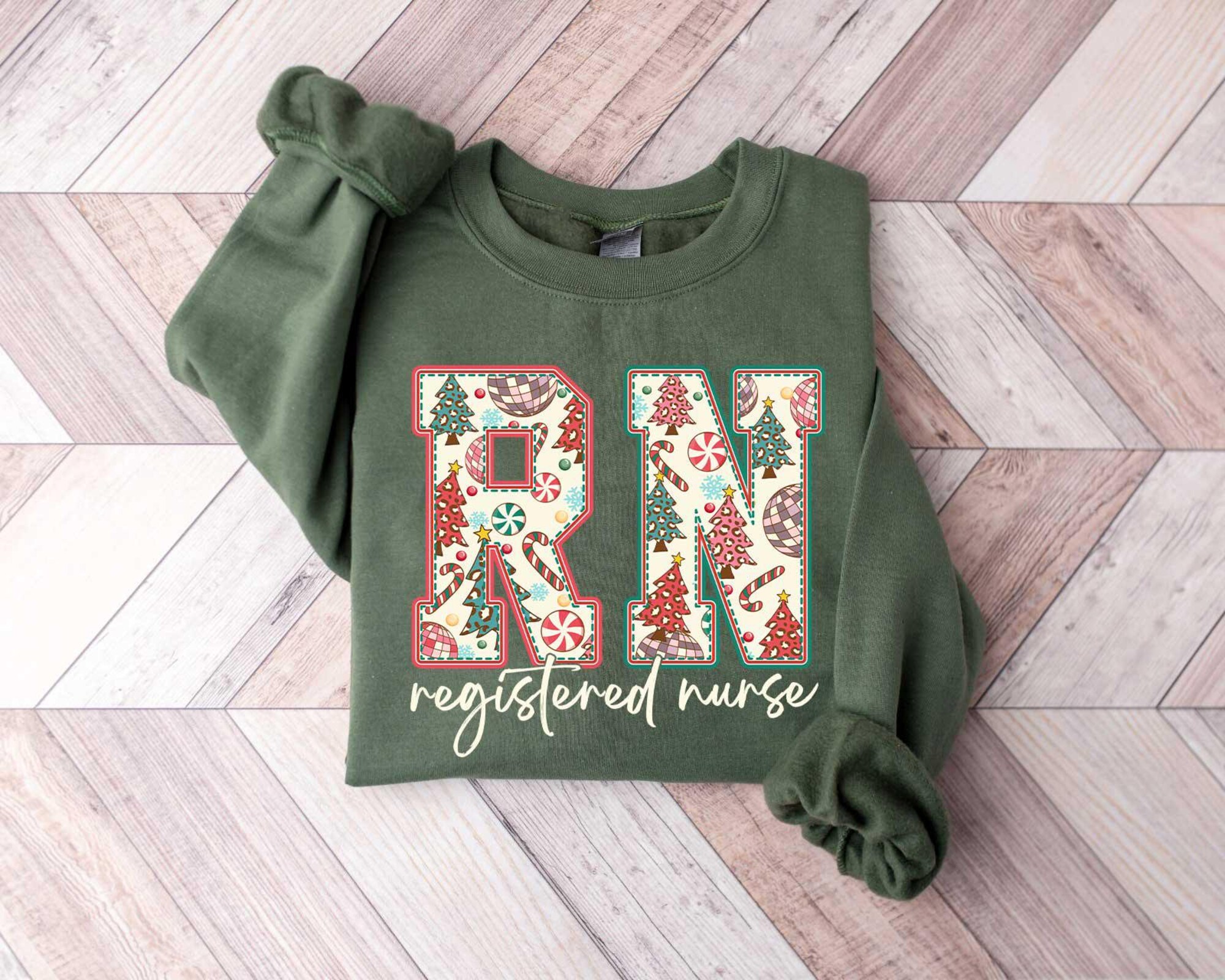 Christmas Registered Nurse Sweatshirt, Nurse Shirt For Christmas, Christmas Crew Nurse Shirt, Registered Nurse Crew Sweatshirt
