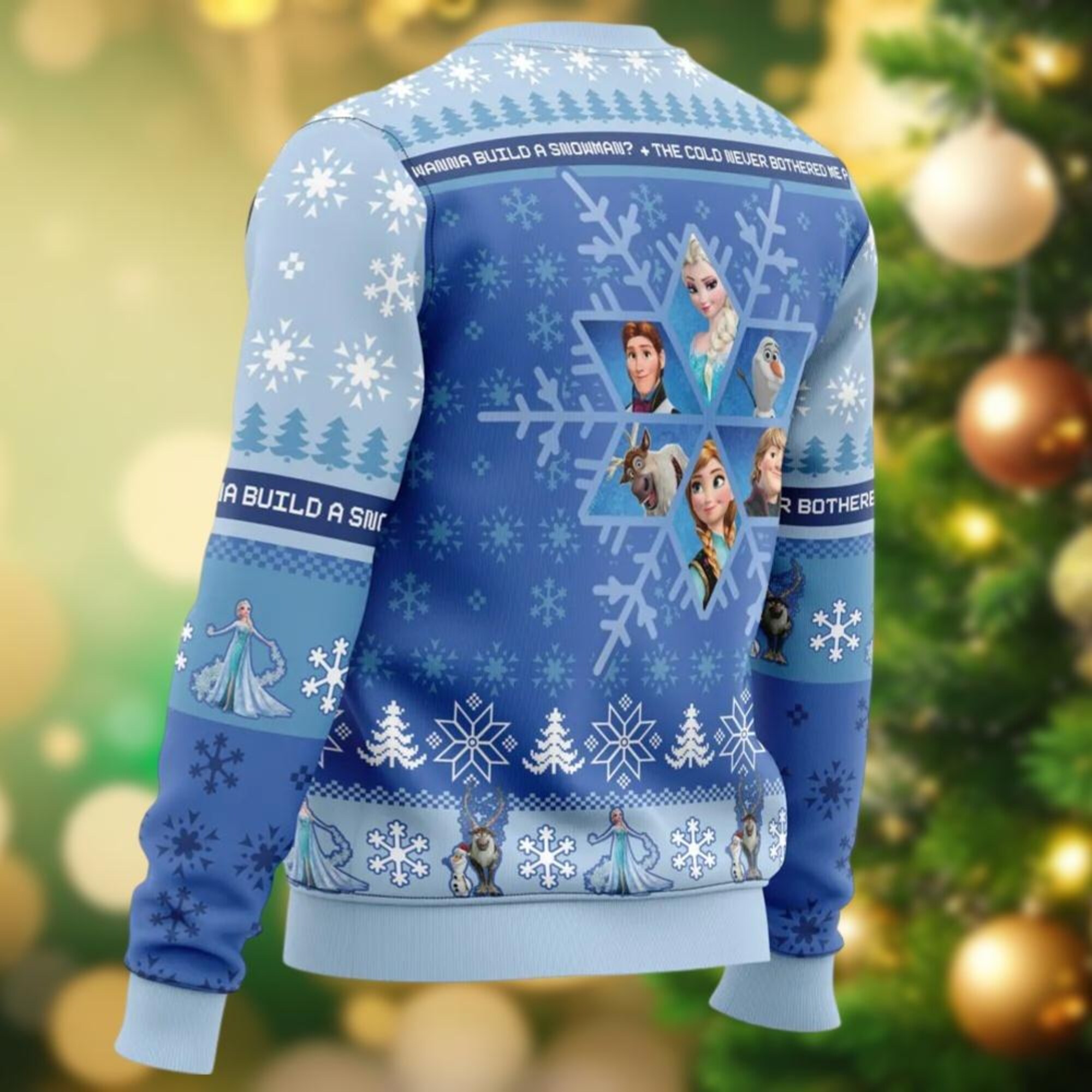 il_2000xN.6417793966_gath.jpg Frozen Ugly Christmas Sweater, Elsa Anna Olaf Snowman Kristoff Hans Xmas Sweater, Disney Movie Sweater Family, Cartoon Holiday Sweater