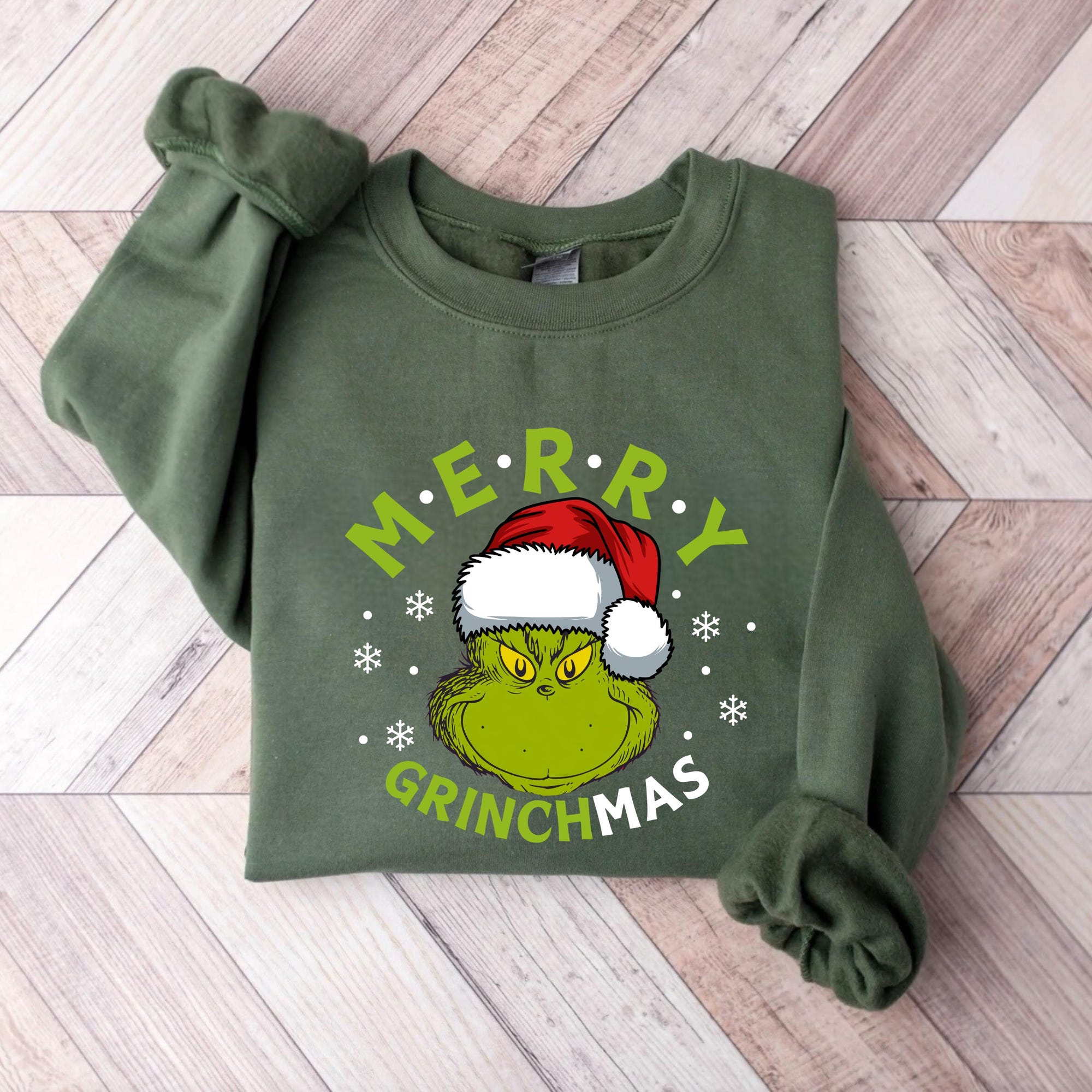 Merry Grinchmas Sweatshirt, Family Grinch Christmas Sweatshirt, Cute Holiday Season Shirt, Womens Holiday Shirt, Grinch Lover Christmas Gift