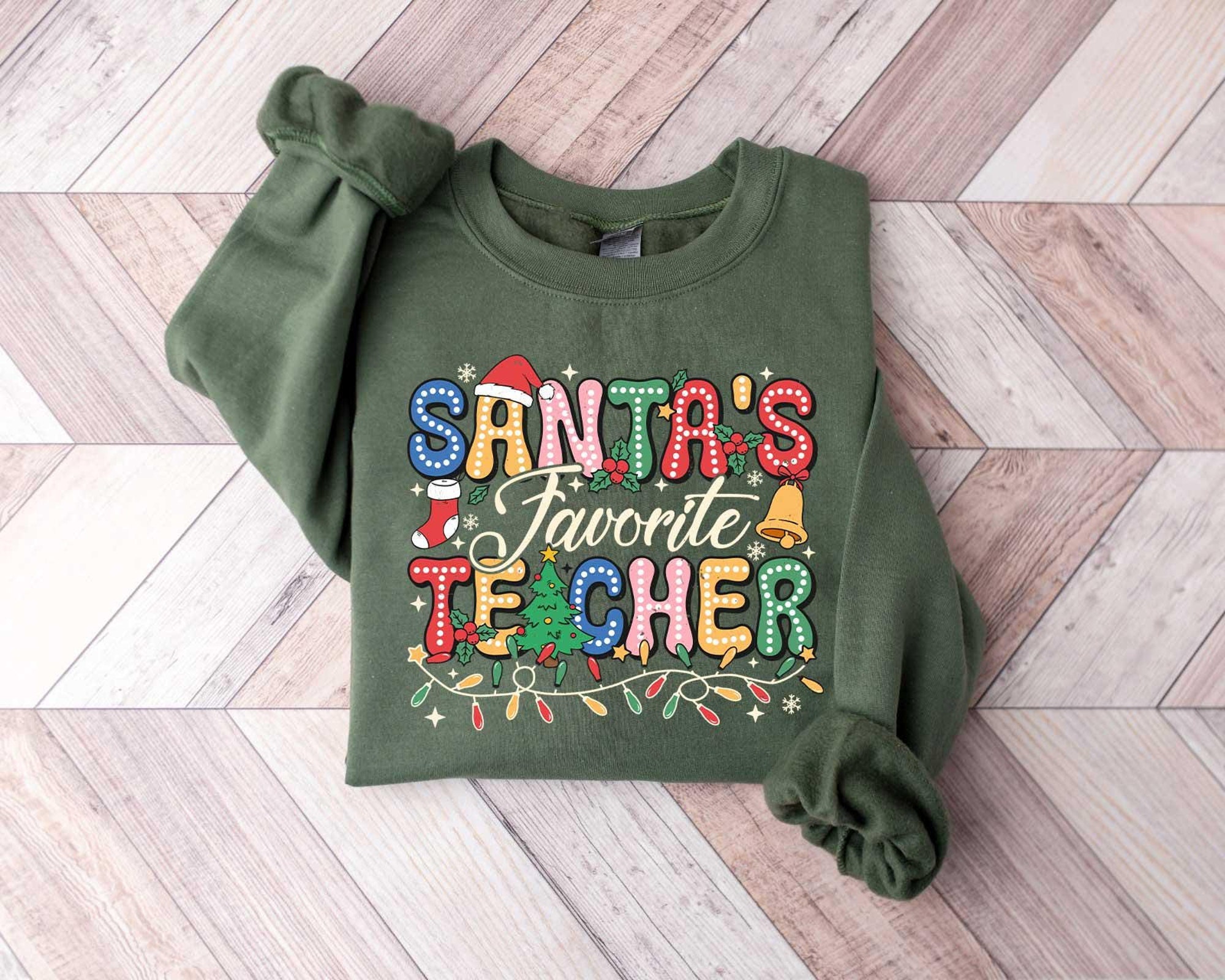 Christmas Teacher Shirts, Santa Favorite Teacher Shirt, Christmas Gift for Teacher, Christmas Teacher Tee, Santa Teacher Shirt, Teacher Gift